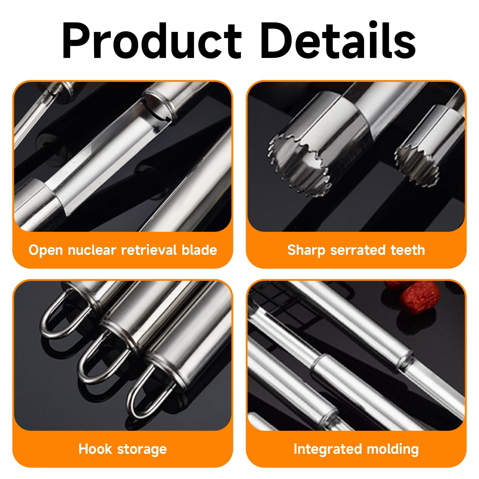 2Pcs Vide Pomme Acier Inoxydable,Coupe Pomme Extracteur Pour