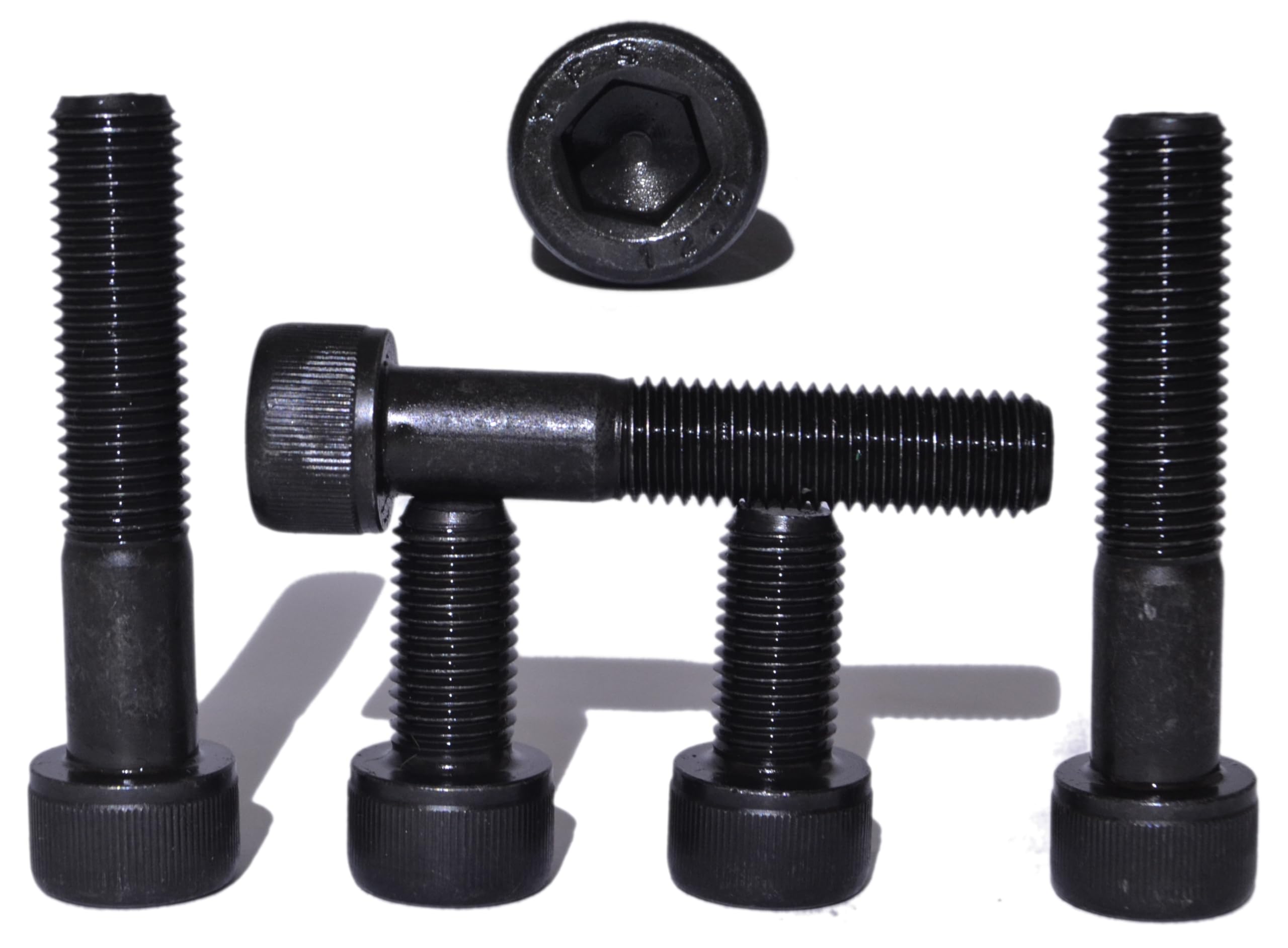 RADSO M10 1.25 Pitch Black Hex Socket Cap Screws, 12.9 Grade High Tensile, Self Colour Allen Bolts DIN 912, Metric Fine Pitch