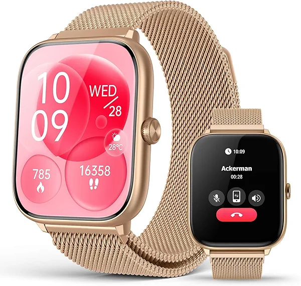 2025 Smart Watches for Women with Blood Pressure Monitor, 2.06" AMOLED Display, IP68 Waterproof Fitness Tracker, 118 Sports Modes, Heart Rate/SpO2/Sleep Monitor, Compatible with Android iPho