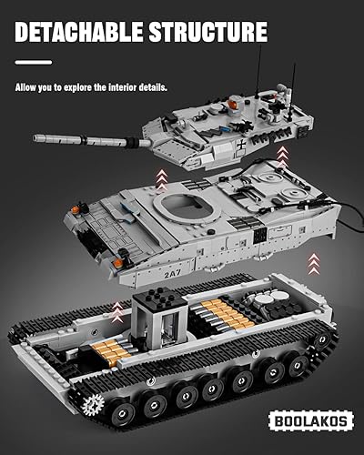 Miniatura 2 de Leopard II - Juego de bloques de construcción de tanque de batalla principal, modelo militar para adultos (1,498 piezas)