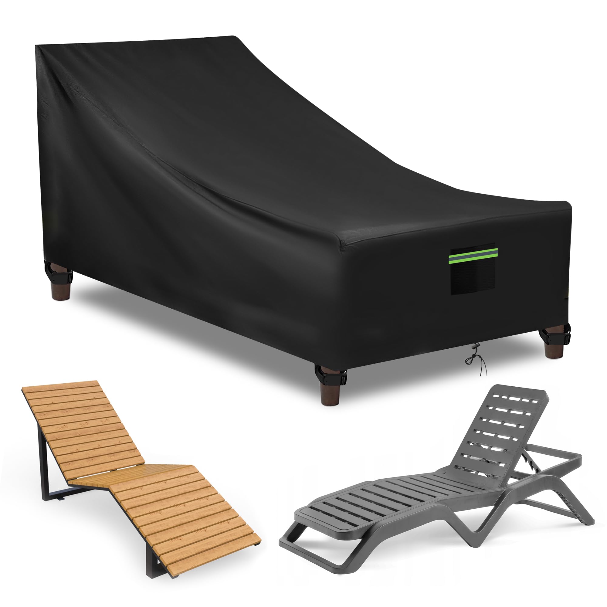 Housses de chaise longue de jardin imperméables 200 x 75 x 40/70 cm