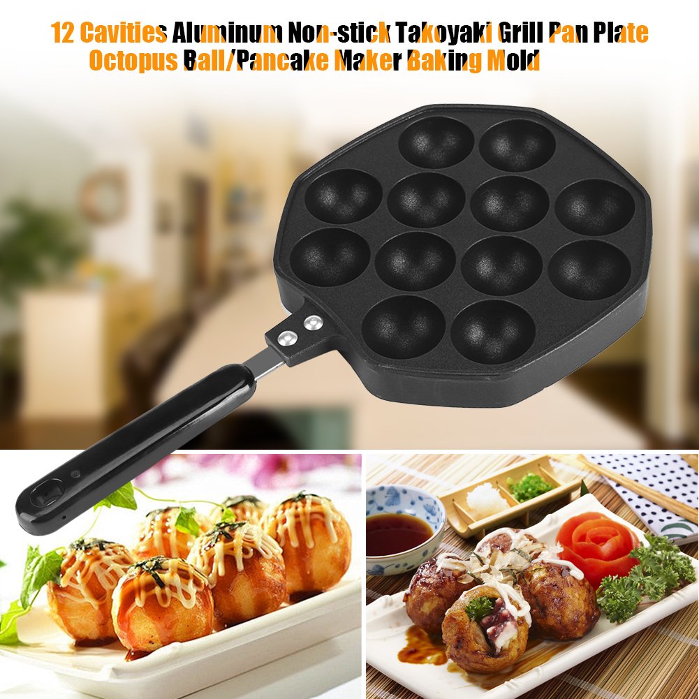 Amazon | Asixx たこ焼き器 たこ焼きプレート ハンドル付き 丸型