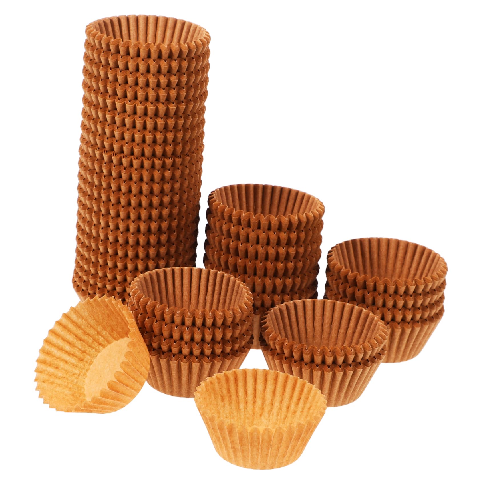 Suministros de repostería para uso diario y fiestas: 1000 moldes de papel para cupcakes kraft