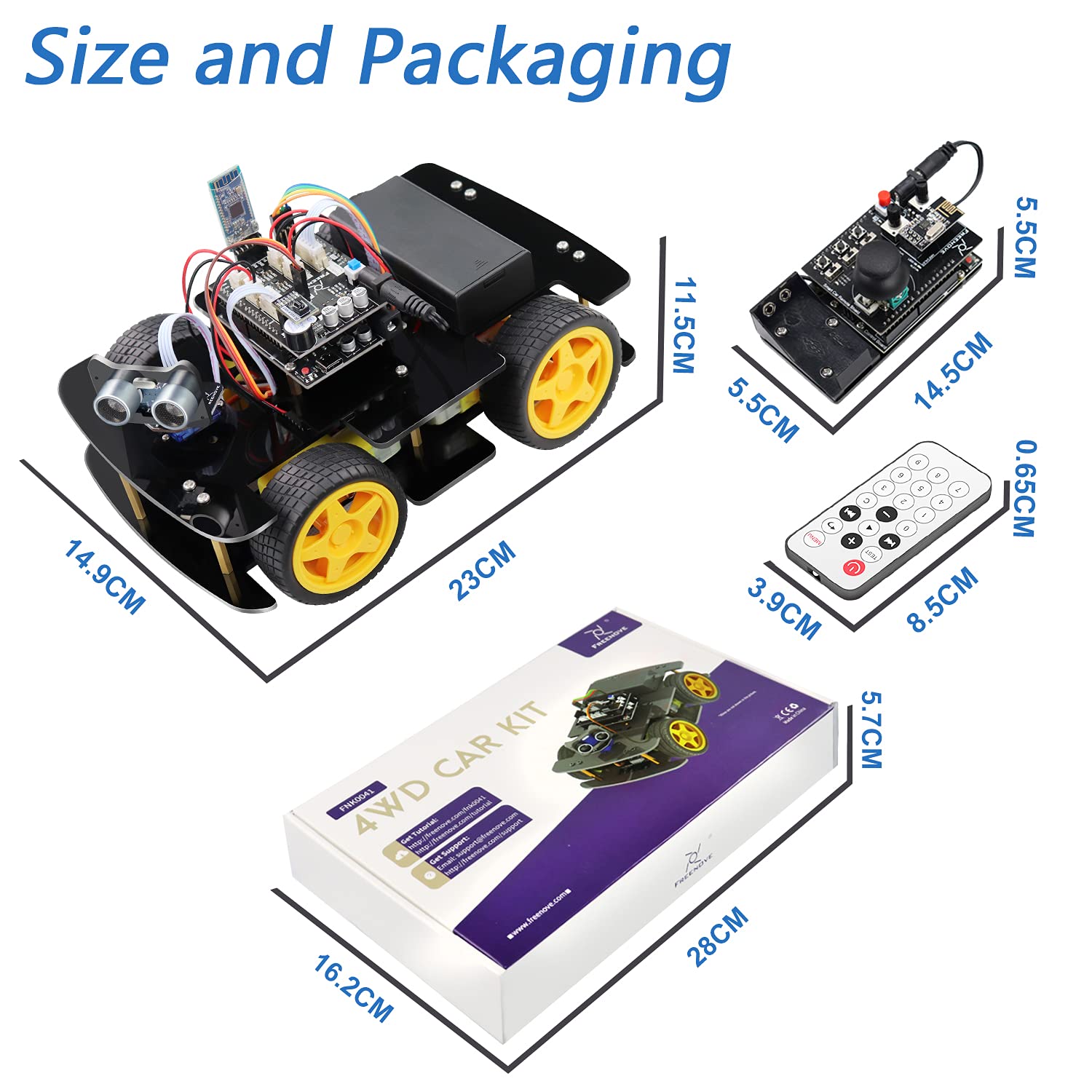 FREENOVE 4WD Car Kit with RF Remote with Arduino IDE), Line