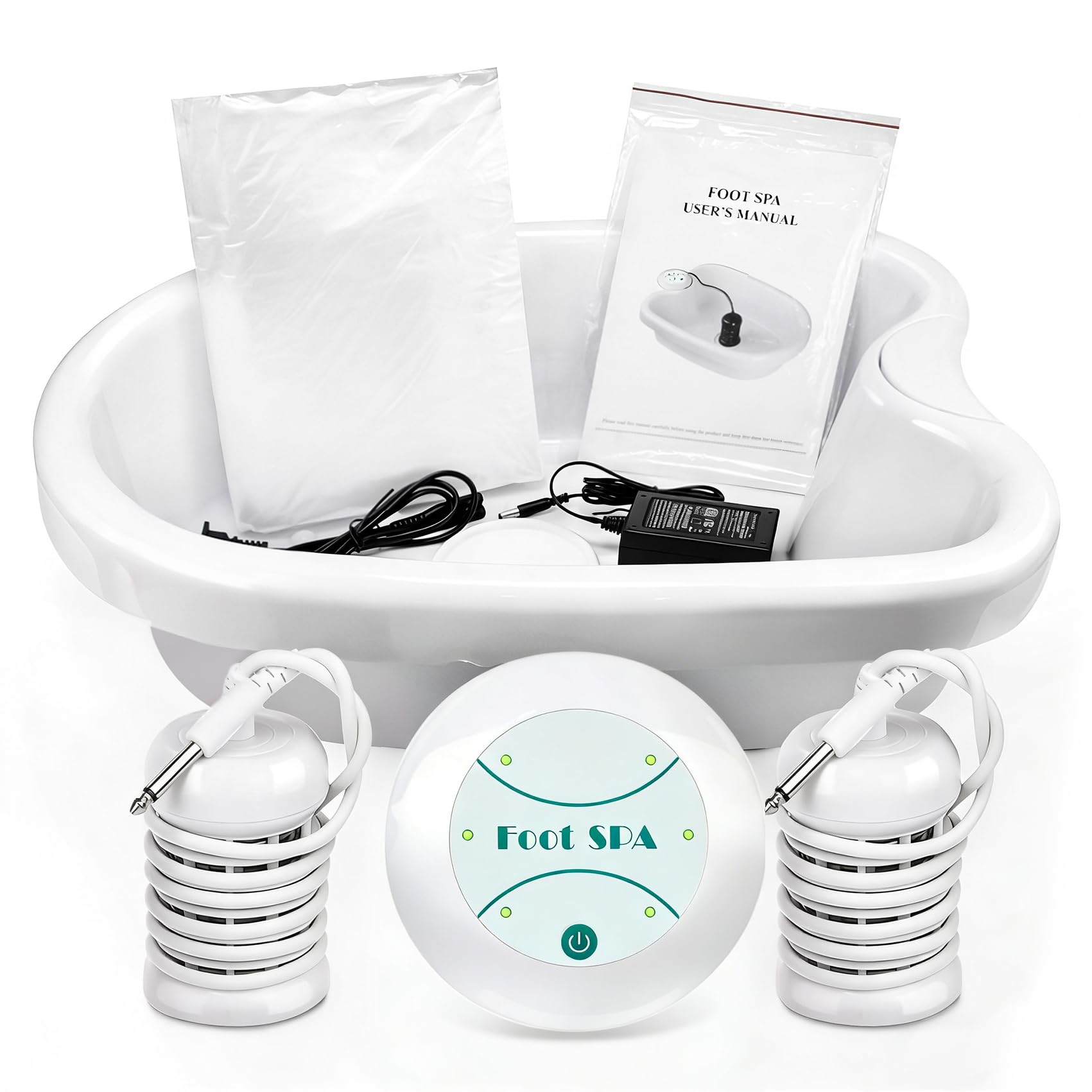 Ionic Detox Foot Bath Machine, Personal Ionic Foot Cleanse Ionic Foot Bath SPA Machine Foot Detox System for Home Beauty Salon Spa with Basin, 100