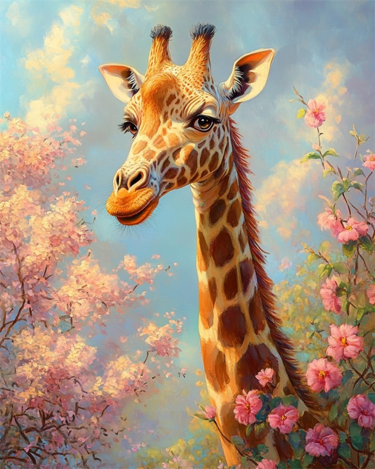 Axiangzik B N.lanshan Diy Latch Hook Rugs Kits Giraffe Animal And Flowers Latch Hook Kits For Eginners，Seniors，3D Diy Enthusiasts Rug Making Set 60X90cm