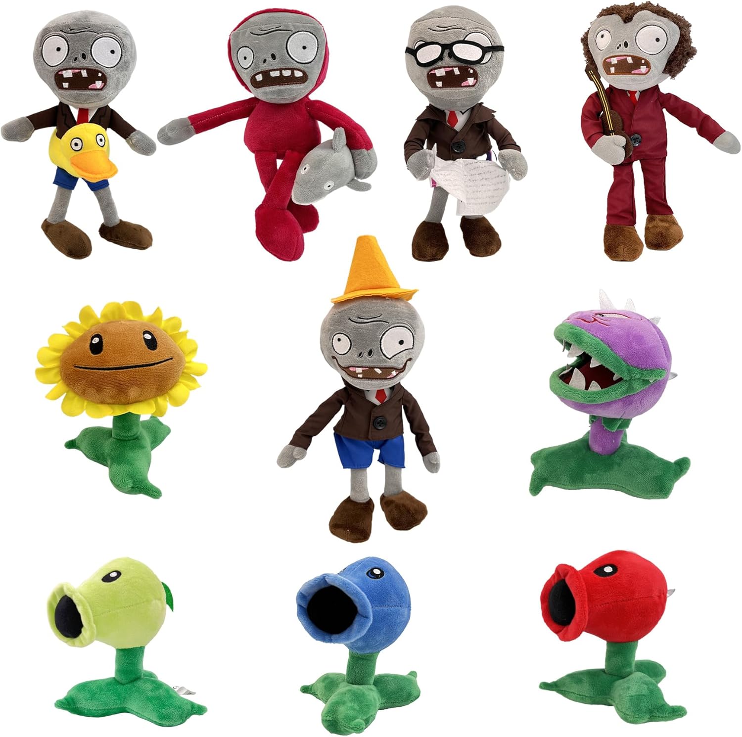 Dyharnsty 10Pcs Plants vs Zombies Plush Toys Halloween Christmas Birthday Decoration
