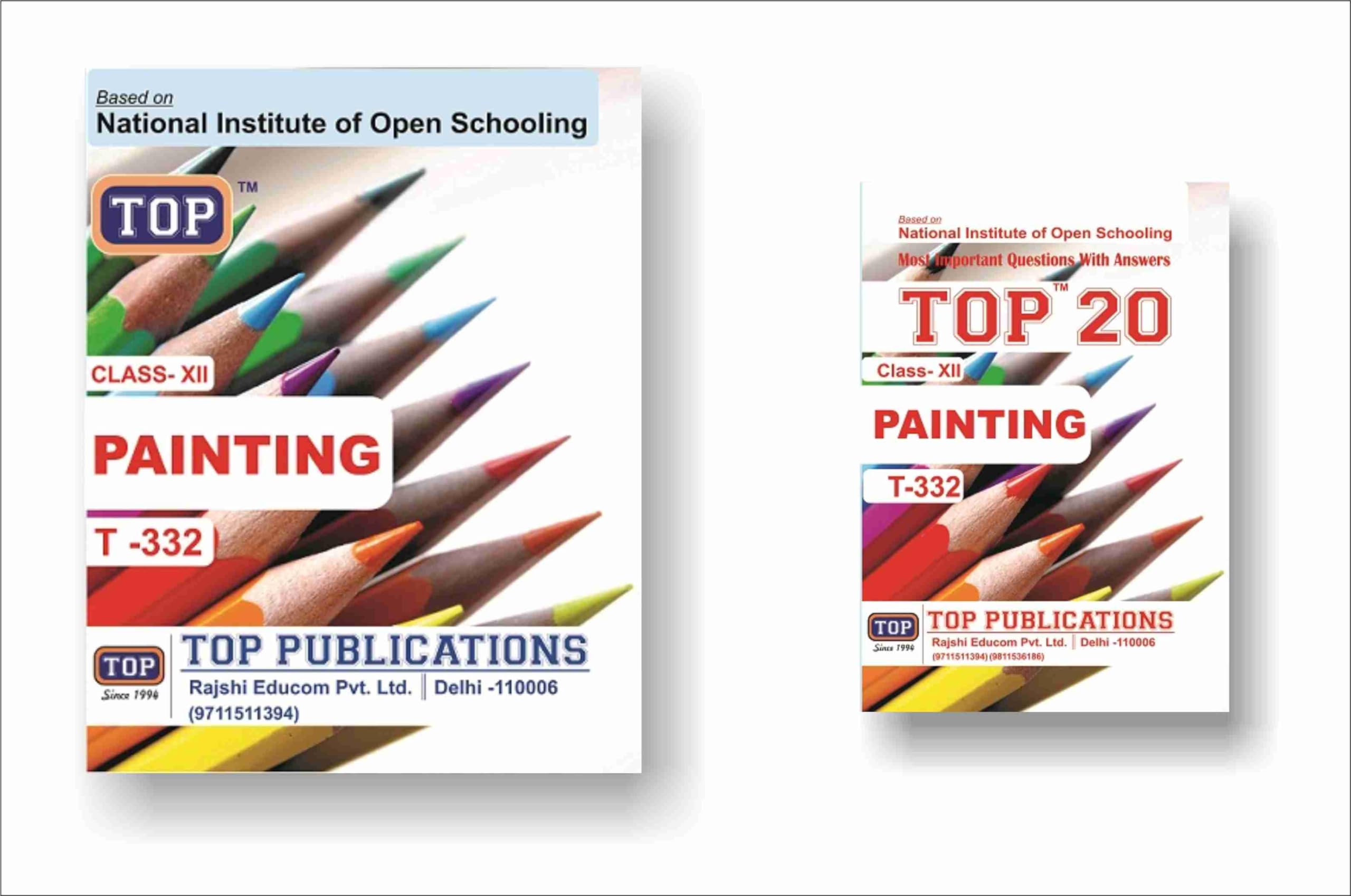 TOP NIOS Class 12 Painting 332 Guide + TOP 20 Most Important Question Answers (Mini Book) - Set of 2 Books