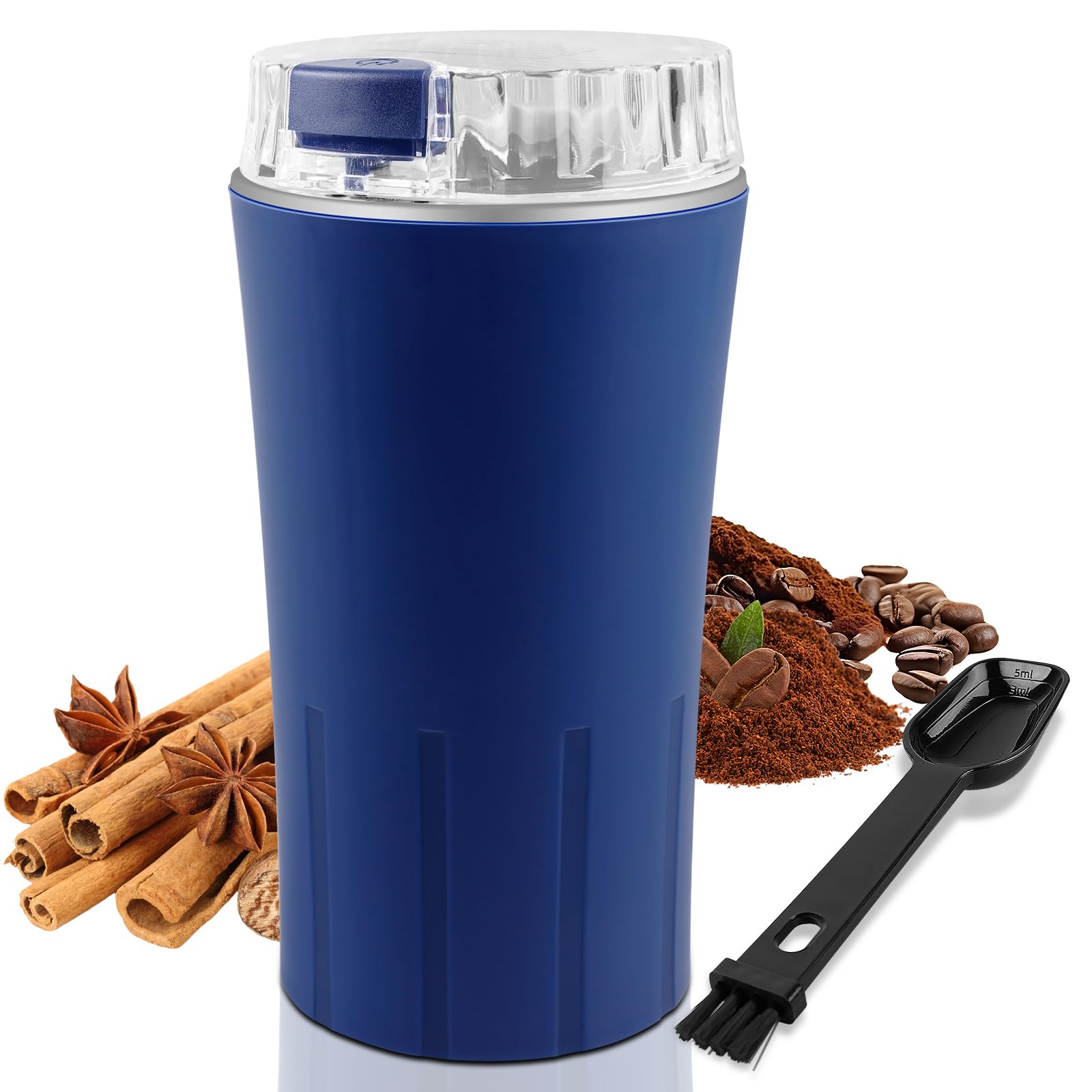 Macina Caffè Elettrico Macinacaffè: Macinino Caffè 300W, Macina Spezie Elettrico con Lama in Acciaio Inossidabile, Coffee Grinder, Macinino per Semi di Lino, Pepe, Sale, Noci, Cereali