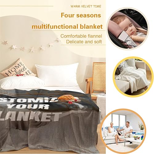 Miniatura 4 de Mantas personalizadas para el hogar  Sube tu foto a la manta  Mantas personalizadas  para familiares, amigos y seres queridos, 30 x 40 pulgadas