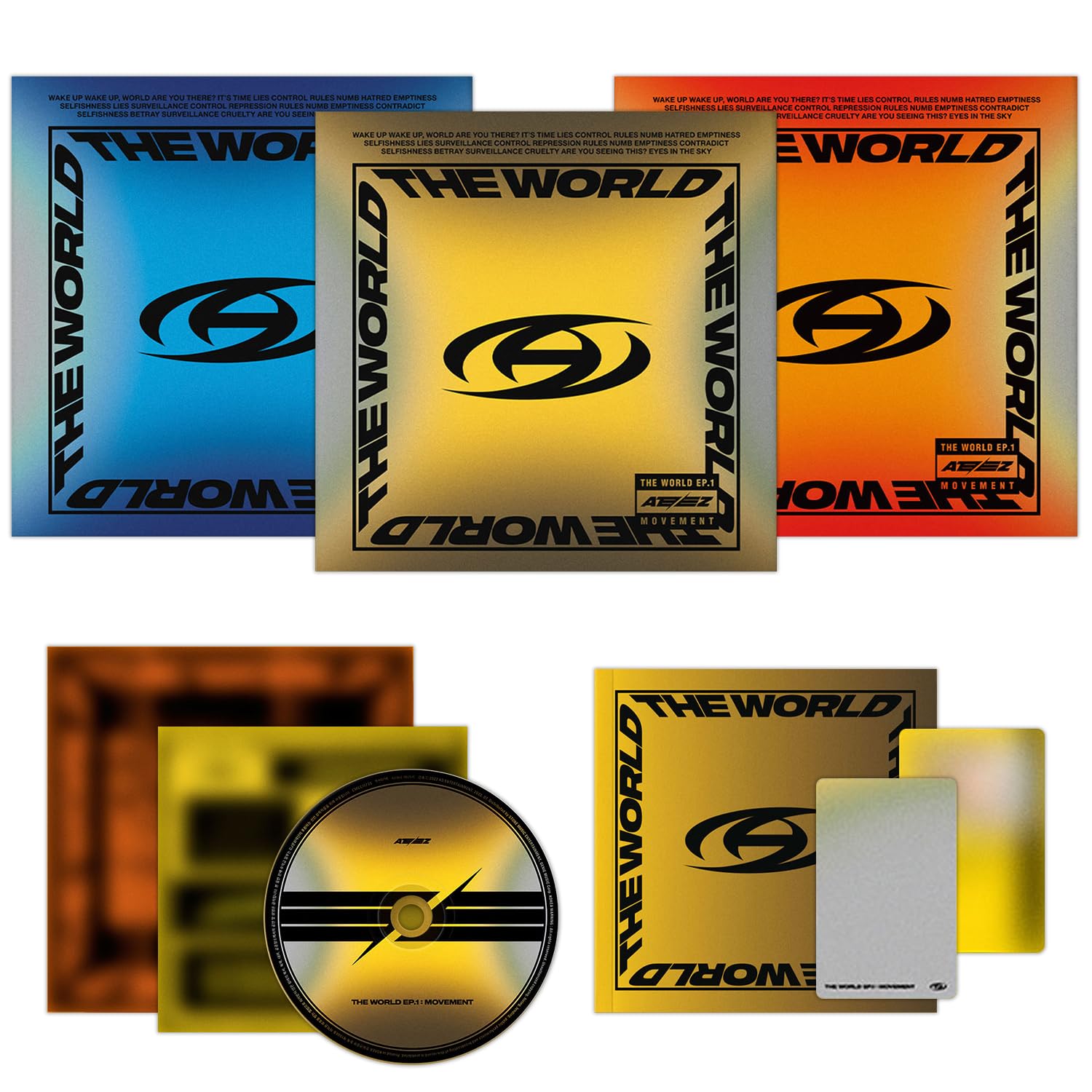 THE WORLD EP.1 : MOVEMENT 8th Mini Album (Random Ver.) Photo Booklet + DISC + Sticker + Folded Lyrics Poster + Photocard + 2 Pin Badges + 4 Extra Photocards Official K-POP Sealed Album