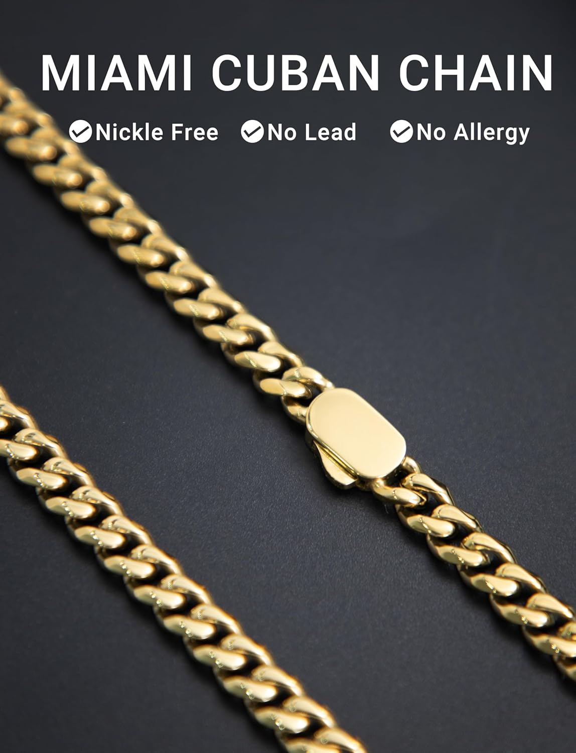 Stainless Steel Mens Cuban Link Chain, Miami Cuban Chain Necklace for Men, 6mm Wide Hip Hop Mens Necklace,Gift for Father Husband Son Men Chain No Tarnish Mens Jewelry Send Gift Box Valentine's Day - Image 5