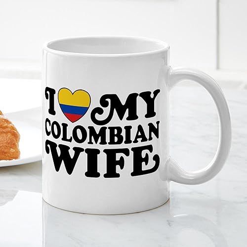 Miniatura 5 de CafePress I Love My Colombian Wife - Taza de café de cerámica, taza de té de 11 onzas