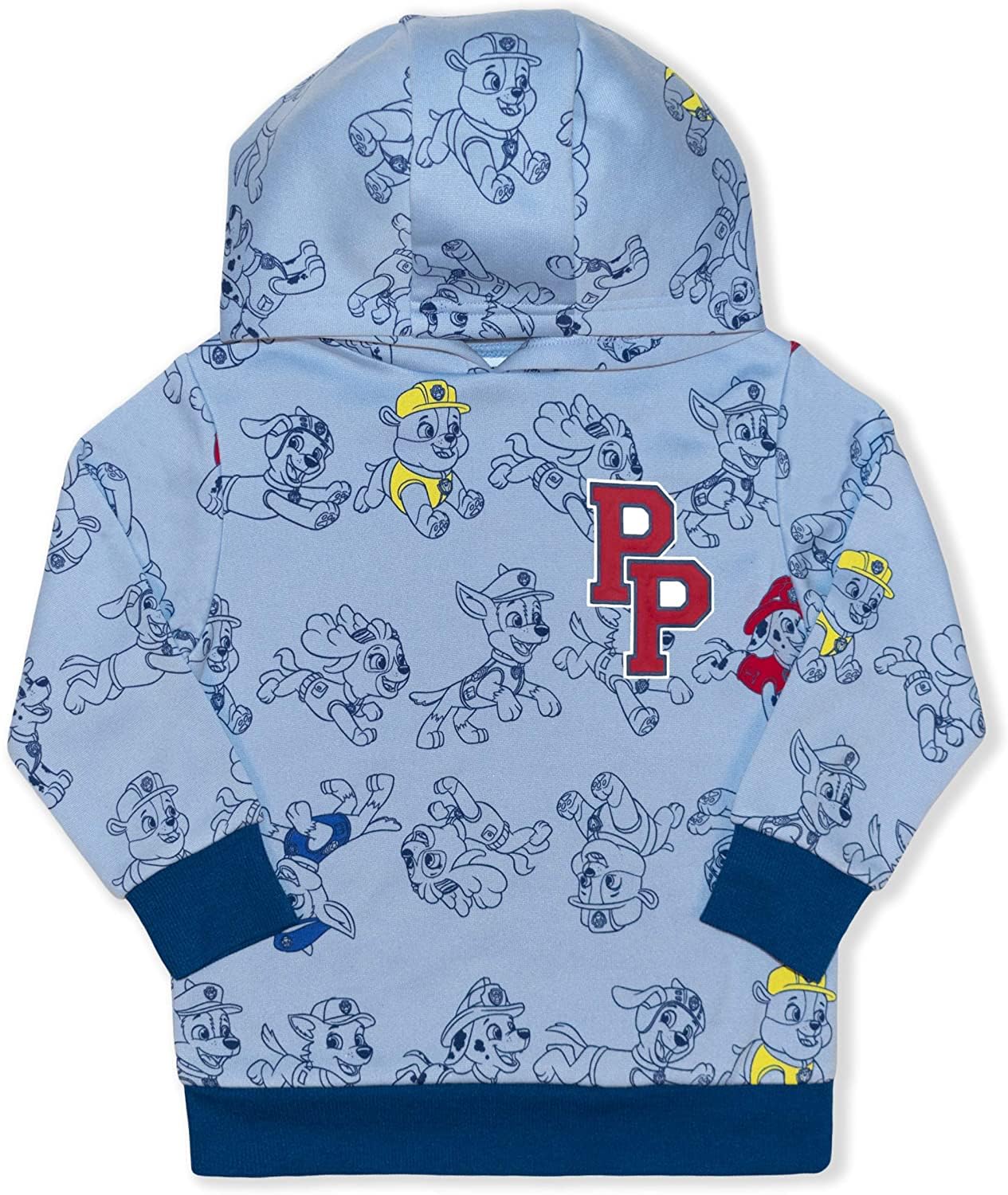 Paw Patrol Nickelodeon Chase, Rubble and Marshall - Set felpa con cappuccio e pantaloni da jogging per bambini, colore: blu
