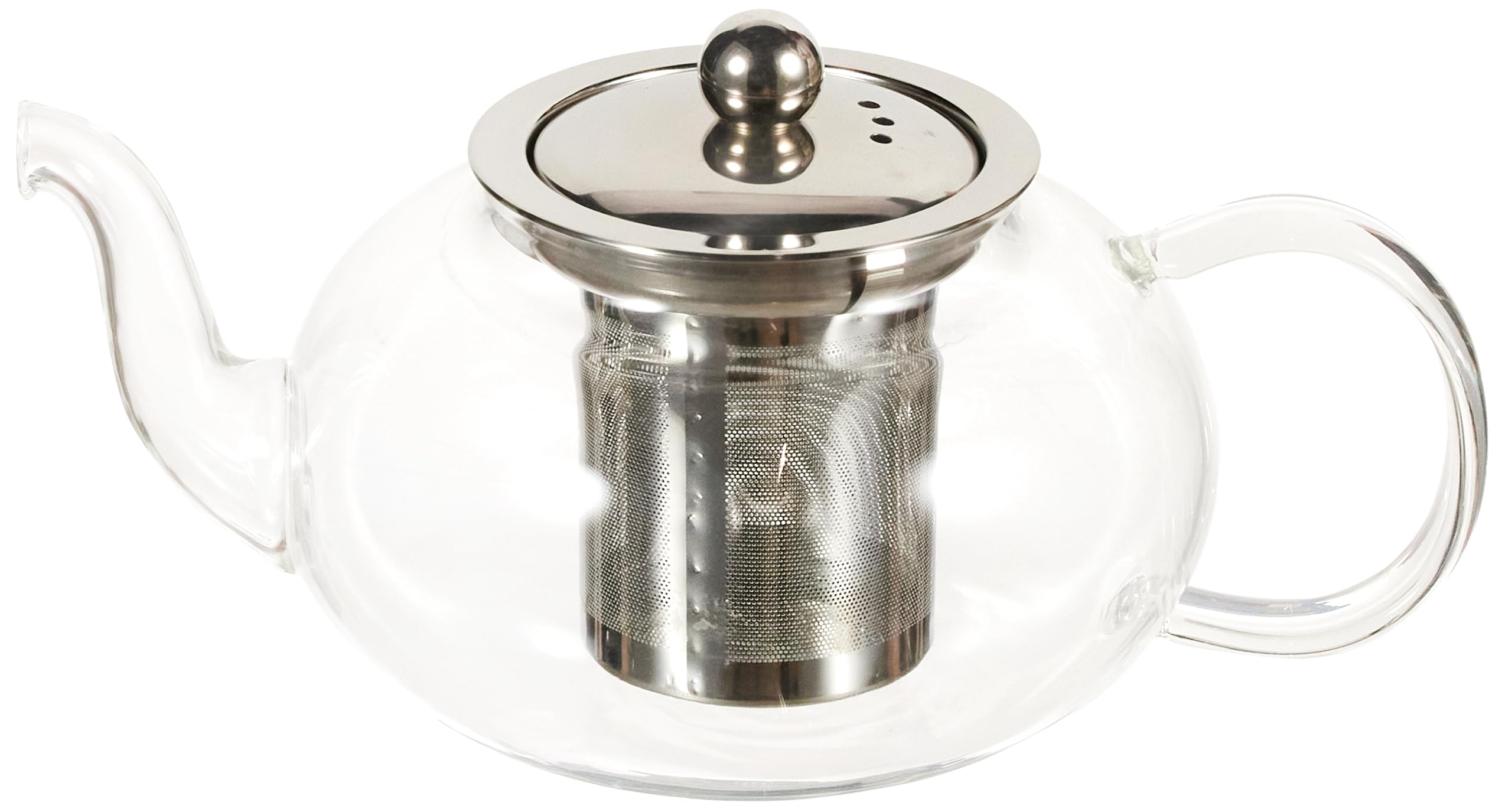 Epinox Cam Bitki Çayı Demliği 600 ml - Çelik Süzgeçli Demlik
