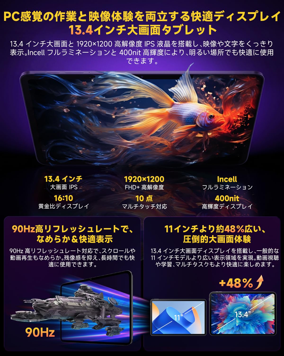 Amazon.co.jp: タブレット 13インチ以上 Android 16搭載 大型
