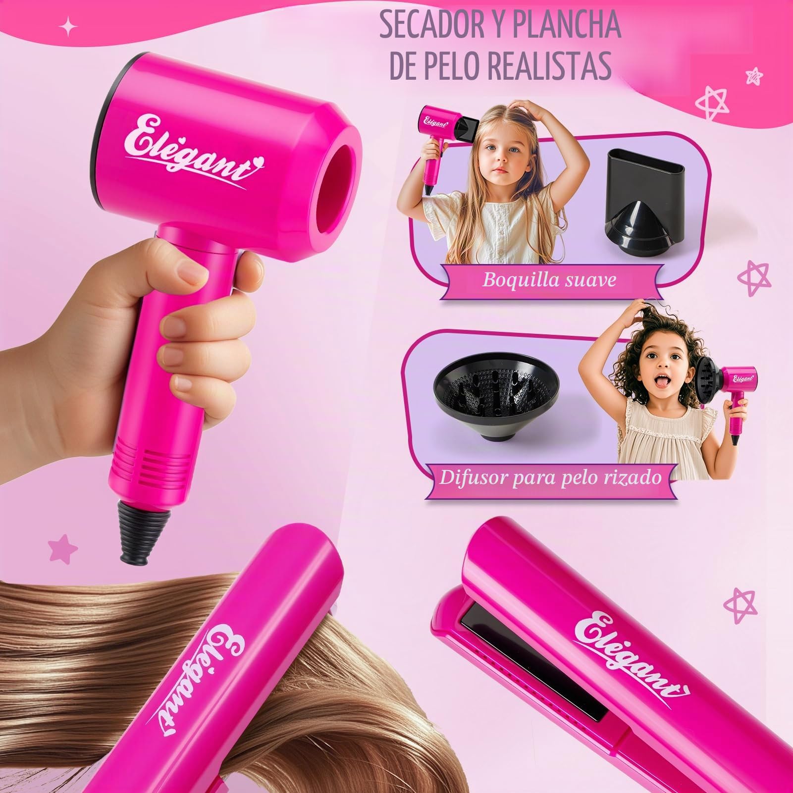 Tacobear Cabeza Muñeca para Peinar y Maquillar con Secador de Pelo Plancha Maquillaje Esmalte de Uñas Accesorios para Pelo Set Peluquería Busto Muñeca Juguete Niña Regalo 3 4 5 6 7 8 Años