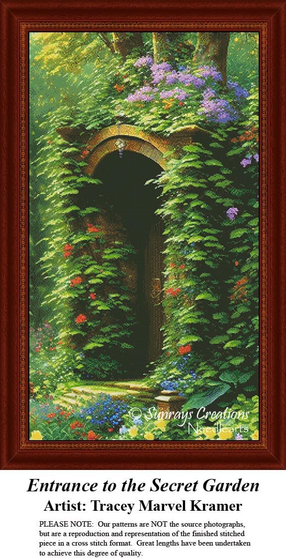 Landscape Cross Stitch Pattern | Entrance to the Secret Garden