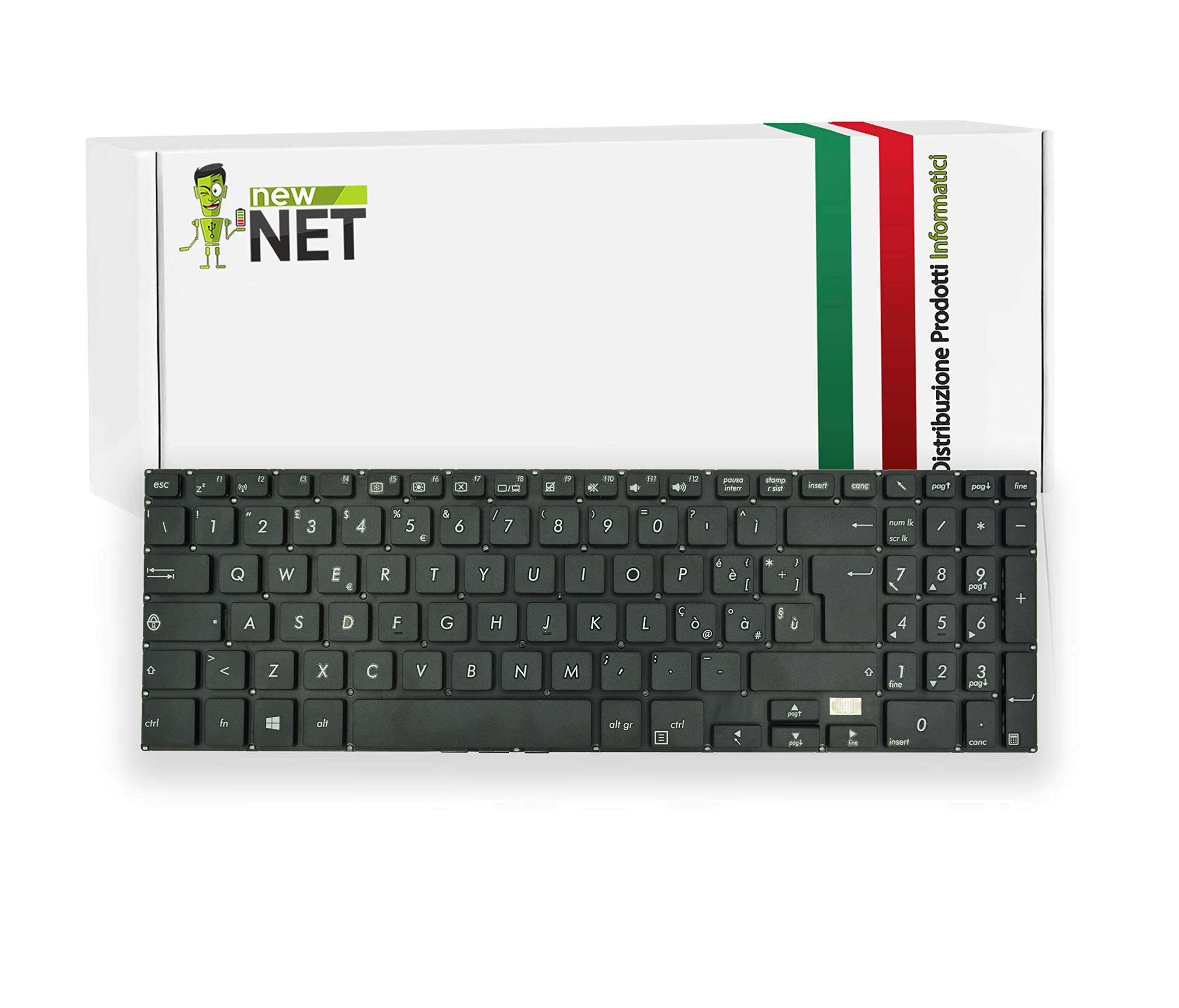 new net Keyboards - Tastiera ITALIANA compatibile con Asus PU551 PU551LA PU551LD PU551JA PU500CA PU551JH PU551JF PU551JD (Senza Frame) Model P/N MP-12N36TF-4421W, MP-12N36I0-4421W