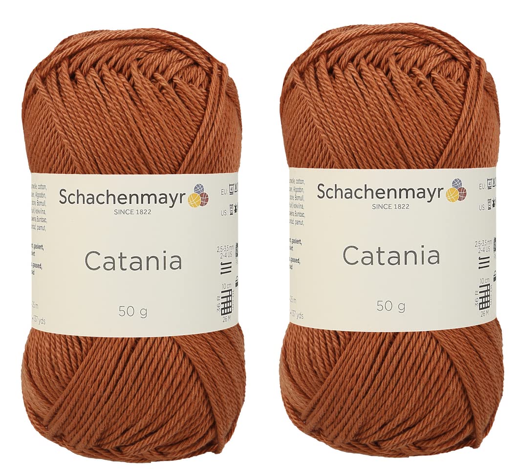[ Set of 2 Skeins ] SMC Catania Originals 100% Mercerized Cotton Yarn, Total 3.52 Oz. Each 1.76 Oz (50g) / 136 Yrds (125 m) Amigurumi Yarn Fine-Sport 2 (426 Fuchs)