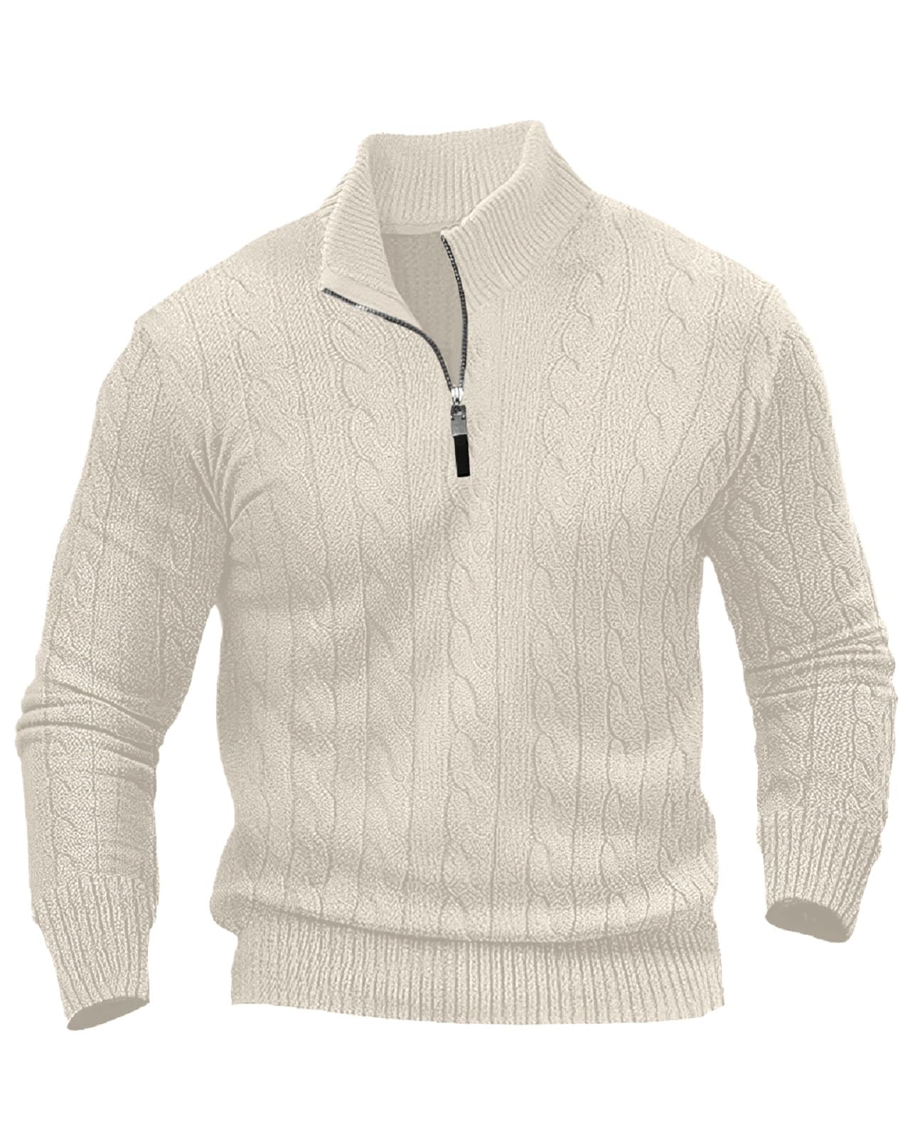 LAOARA Maglione Uomo Invernale Maglioncino Pullover Collo Alto con Zip Manica Lunga Maglioni M-3XL