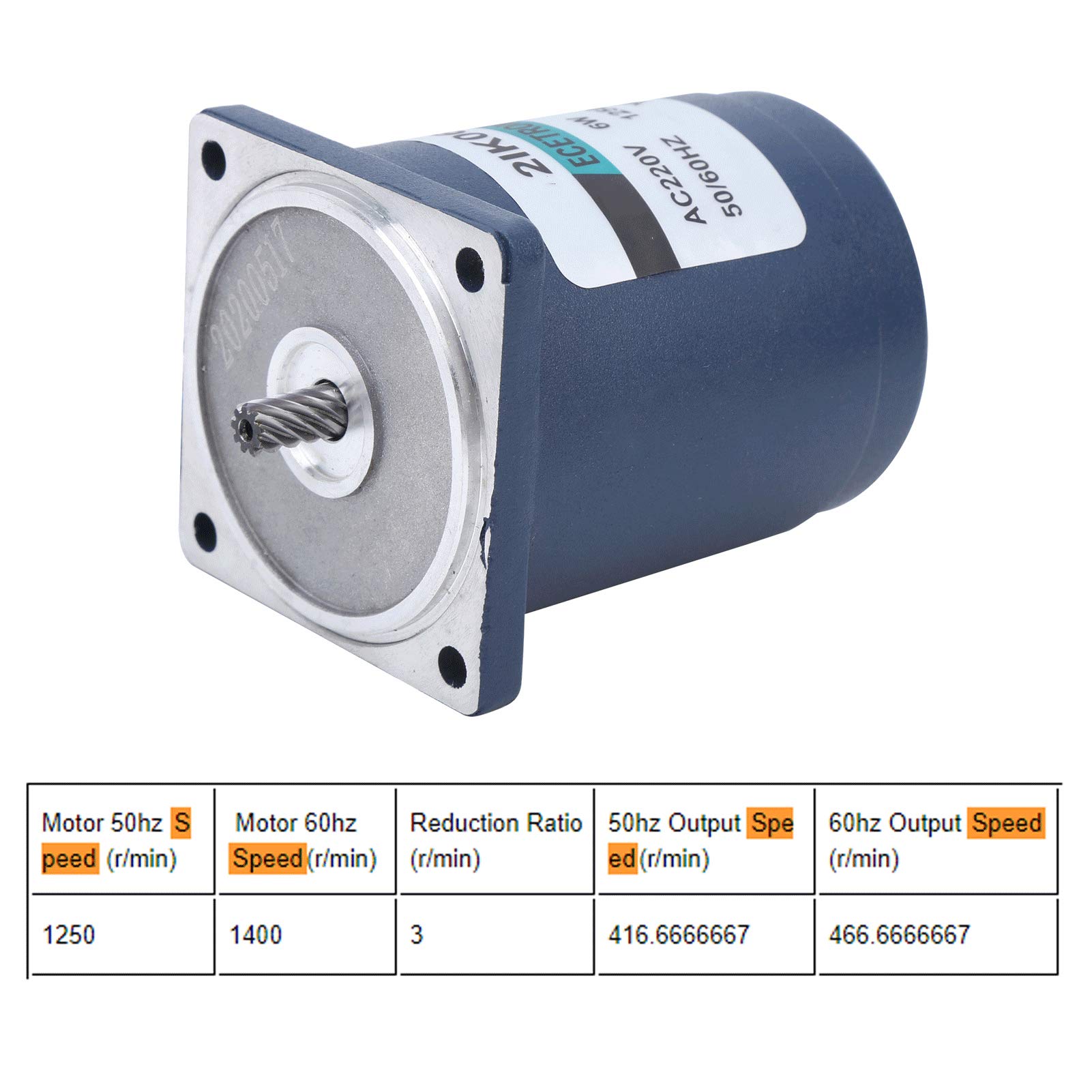 6W AC220V-Getriebemotor mit Kondensator, Edelstahl-Getriebemotor für Industrielle Anwendungen, Drehzahl-Wechselstrommotor mit Untersetzungsgetriebe (3)