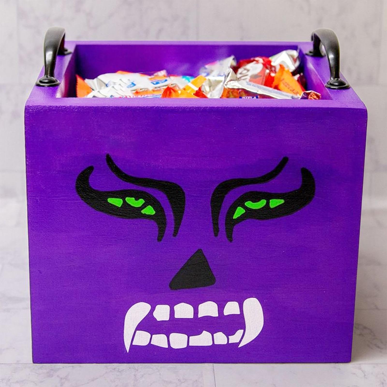 Pudełka Na Halloween Na Słodkości Kwadratowe Drewniane Pojemniki Na