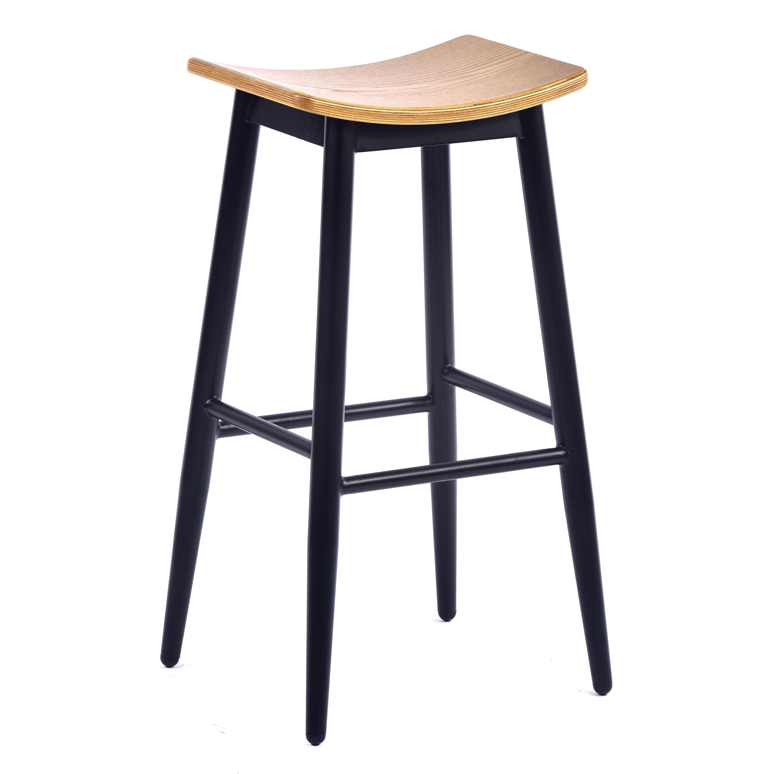 BrackenStyle Shelby 75cm Bar Stool, Black Aluminium Frame