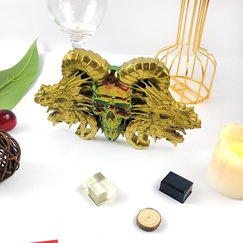 Miniatura 4 de Playing Mold Molde de silicona de resina epoxi con forma de calavera de demonio de Halloween, para bricolaje, pared, sala de estar, colgante de