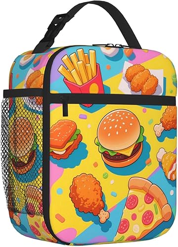 Bolsa de almuerzo para niños, aislada, reutilizable, ligera, resistente al agua, con soporte para botella de agua, adecuada para niñas y niños