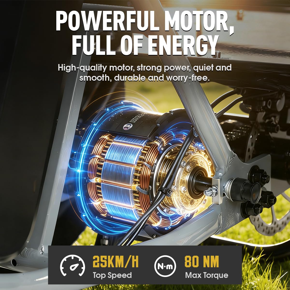 Triciclo elettrico Antgooat AG1 Pro, bicicletta elettrica pieghevole per adulti, dotata di batteria da 48 V e 20 Ah, con un'autonomia fino a 150 km, dotata di portapacchi sia anteriore che posteriore,