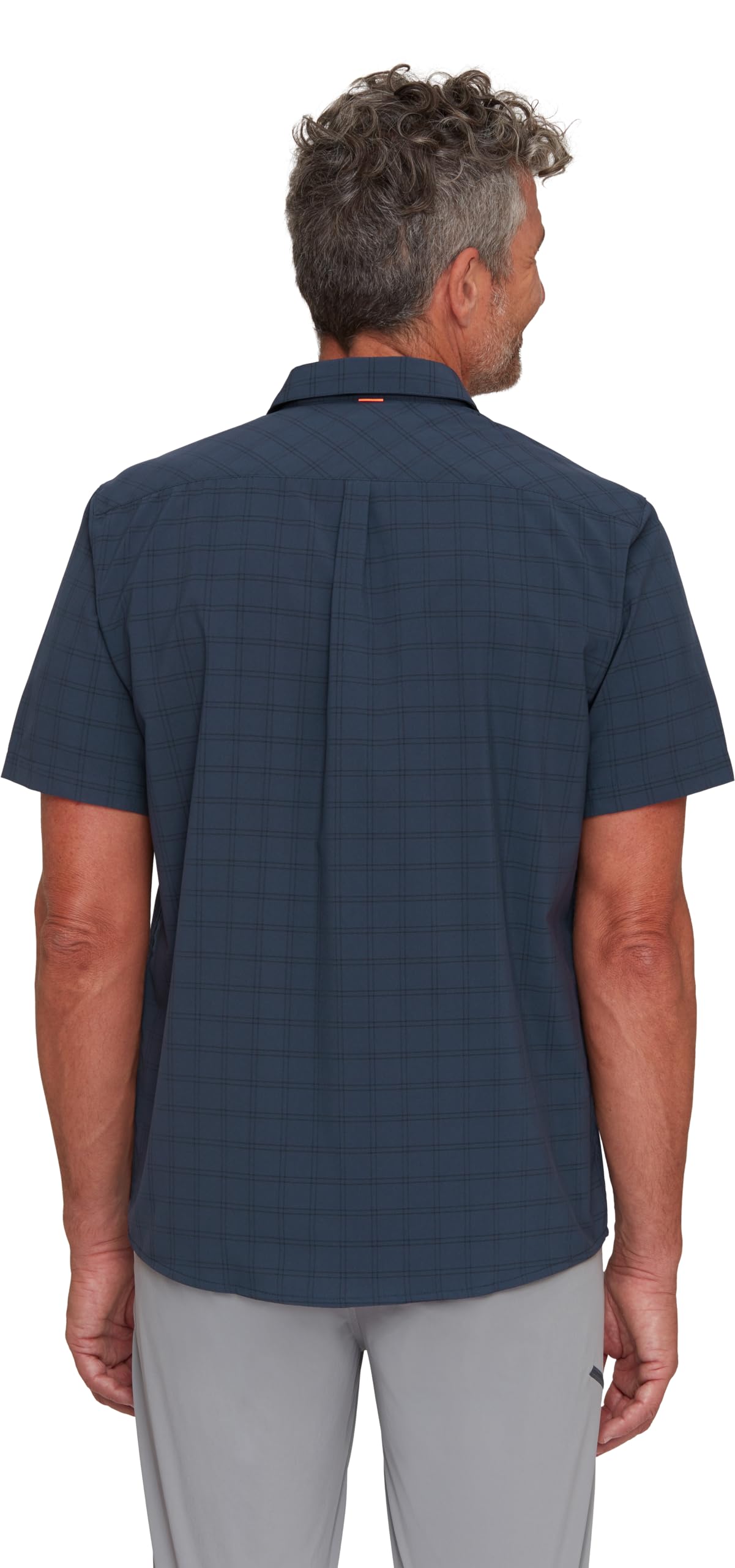 Mammut Lenni Shirt Men – Koszula Trekkingowa Męska | Krótki Rękaw, Ochrona UV, Szybkoschnąca i Oddychająca | Rozmiar XL, Granatowy-czarny