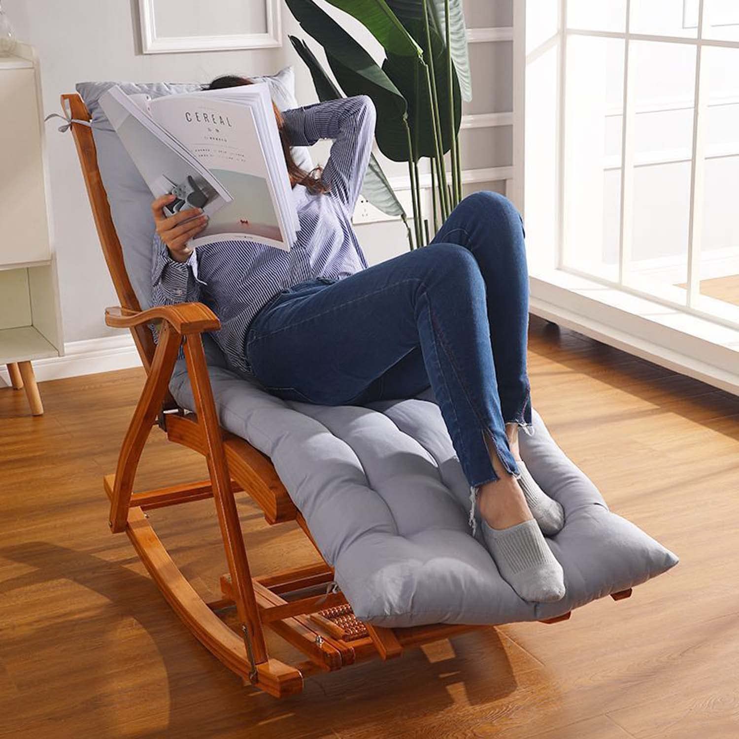 Cuscino per lettino a sdraio, spessore 150 x 50 cm, per panca da 2 o 3 posti, per interni ed esterni, per giardino, patio, sala da pranzo, sedia rettangolare