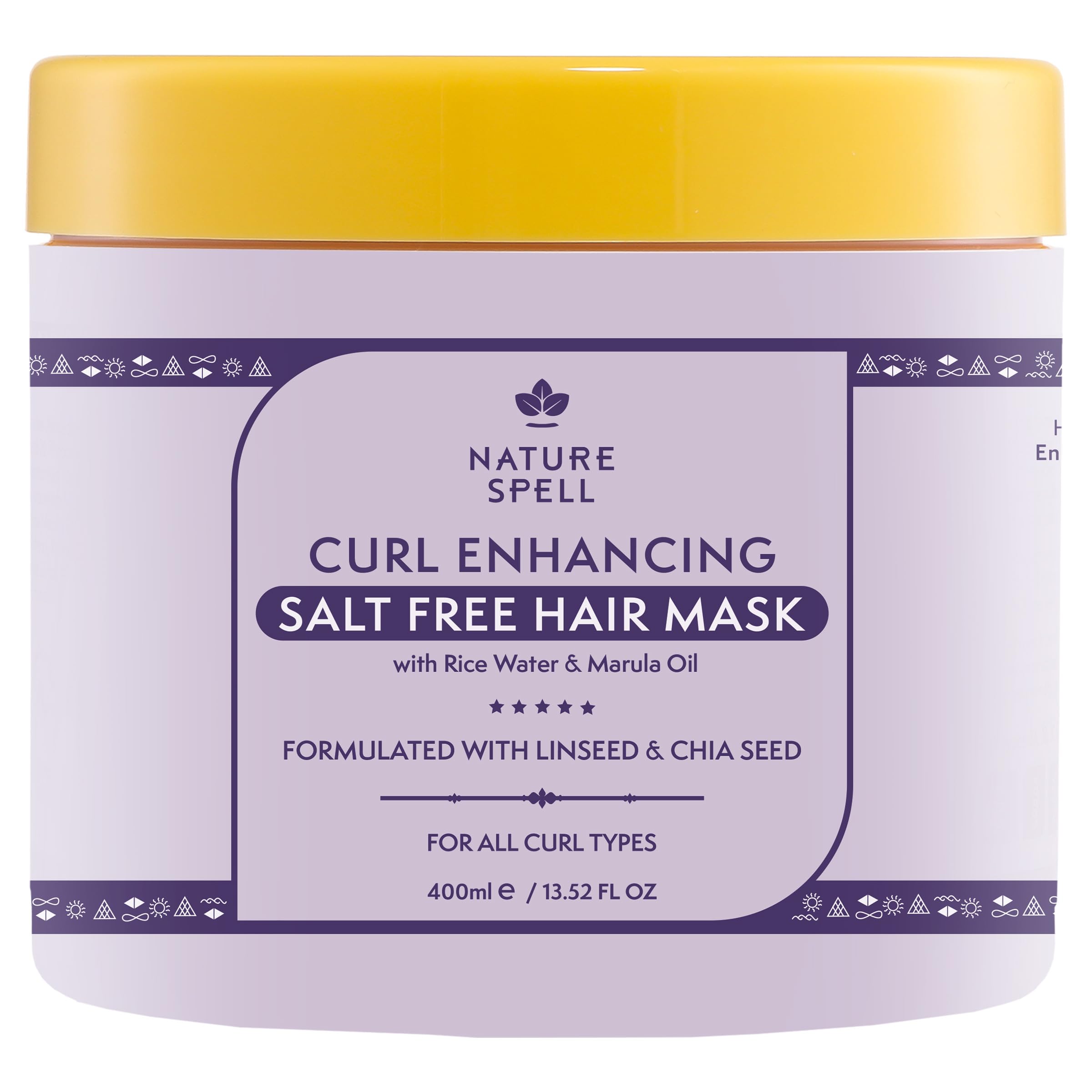 Nature Spell Curl Enhancing Hair Mask, Sulfate & Paraben Free, Deeply Moisturizes & Hydrates Kinks, Coils & Curls, with Coconut Oil & Aloe Vera, Color Safe, For All Curl Types, Vegan, 400ml
