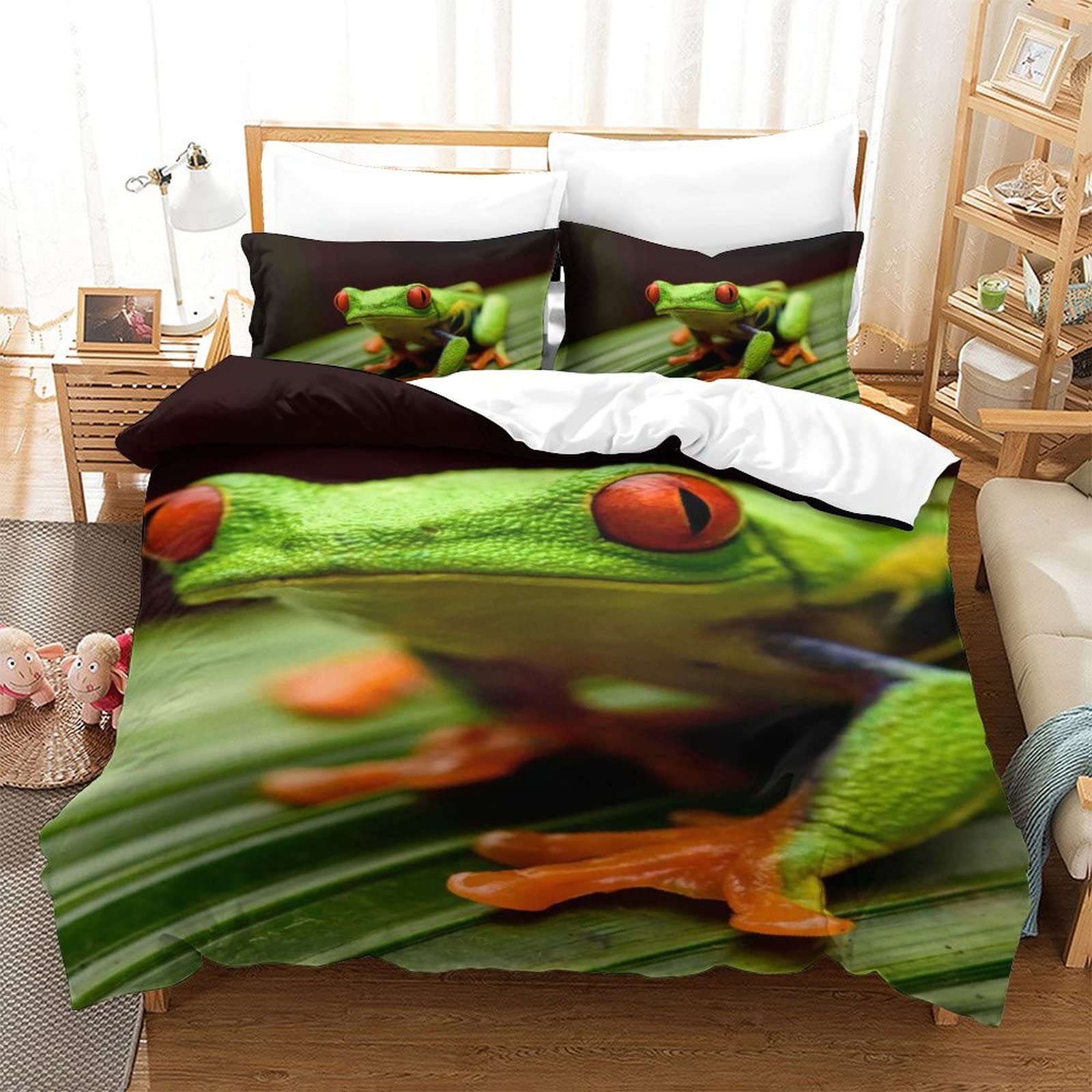 Housse de couette arbre et grenouille 3D pour créer une ambiance jungle dans la chambre