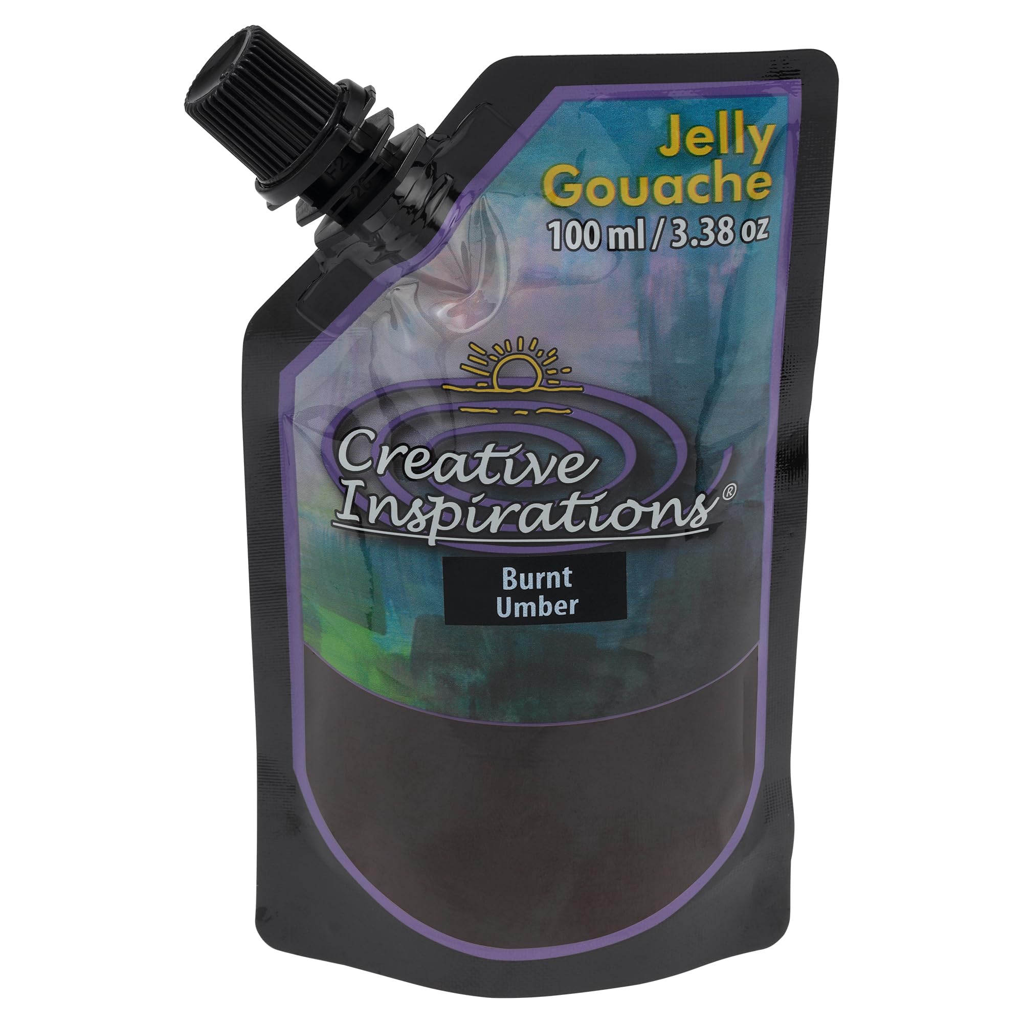 Creative InspirationsJelly Gouache - Unique & Vibrant Jelly Gouache Paint for Artists, Students, Painting, Classrooms, & More! - [Burnt Umber - 100mL]