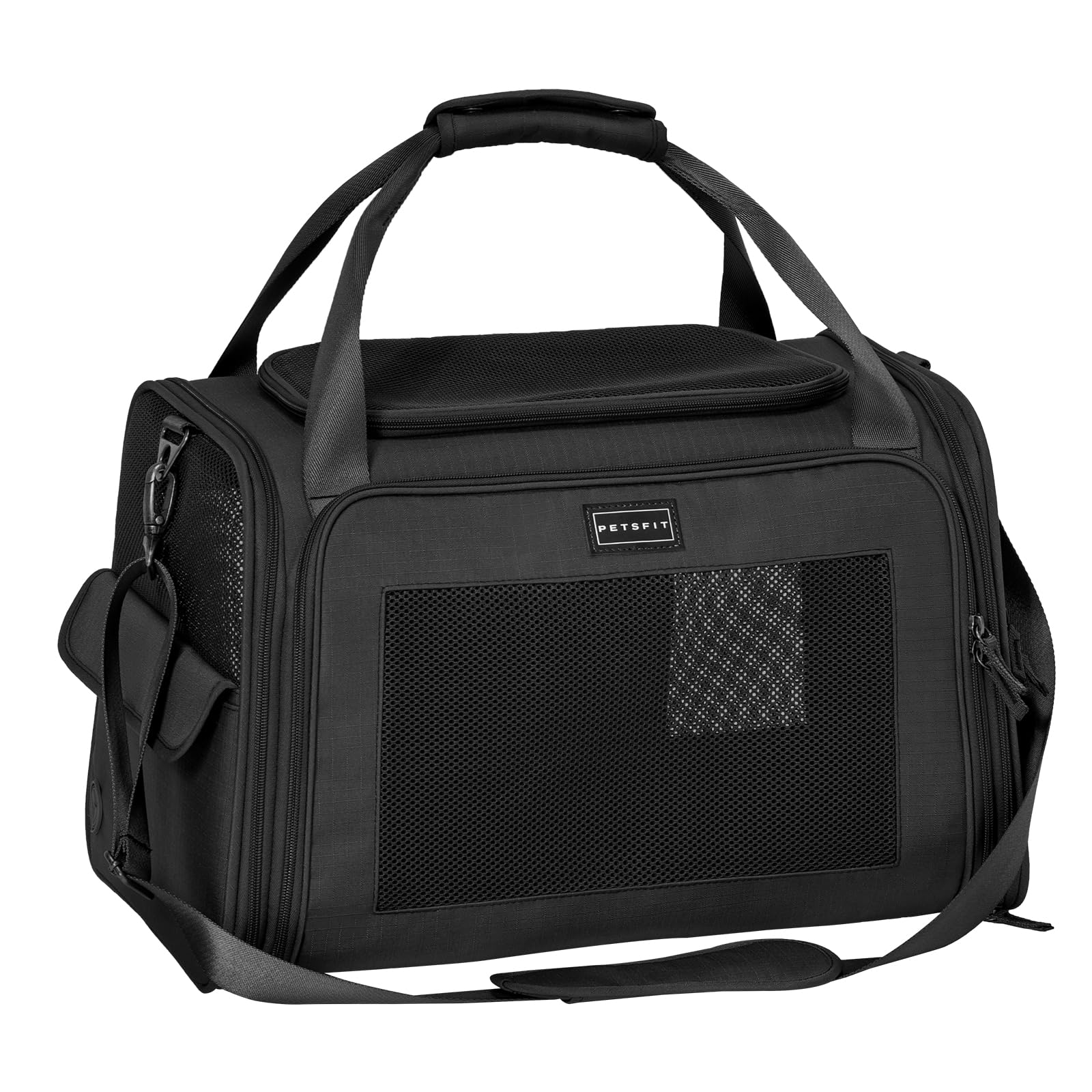 Petsfit Pet Carrier for Cat and Small Dogs Dog Carriers Quadrangle Oxford Fabric and Ventilation Mesh