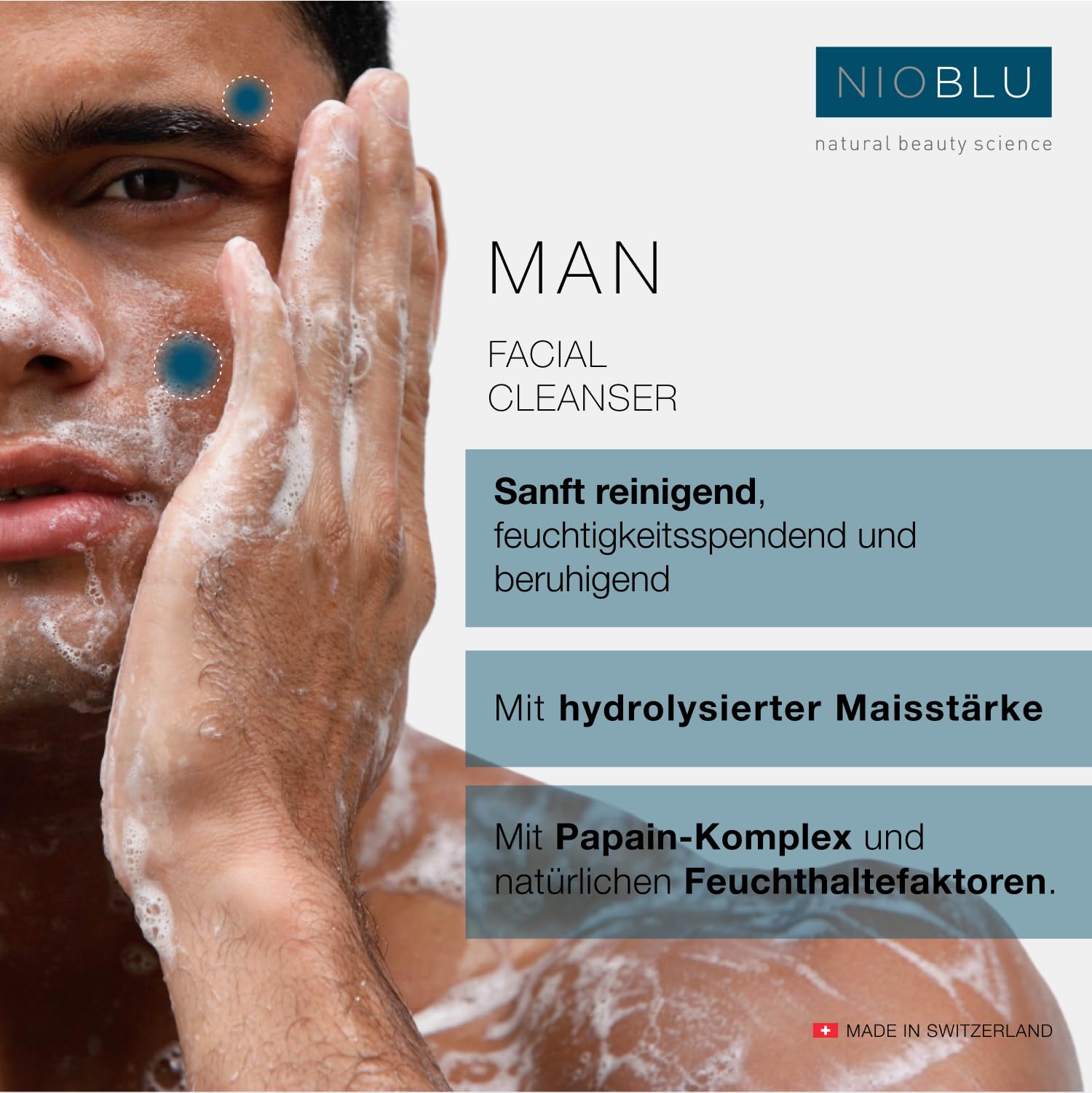 Men‘s Set – Gesichtsreiniger + Feuchtigkeitscreme – Komplette Routine für die Hautpflege von Männern – 2 x 100 ml