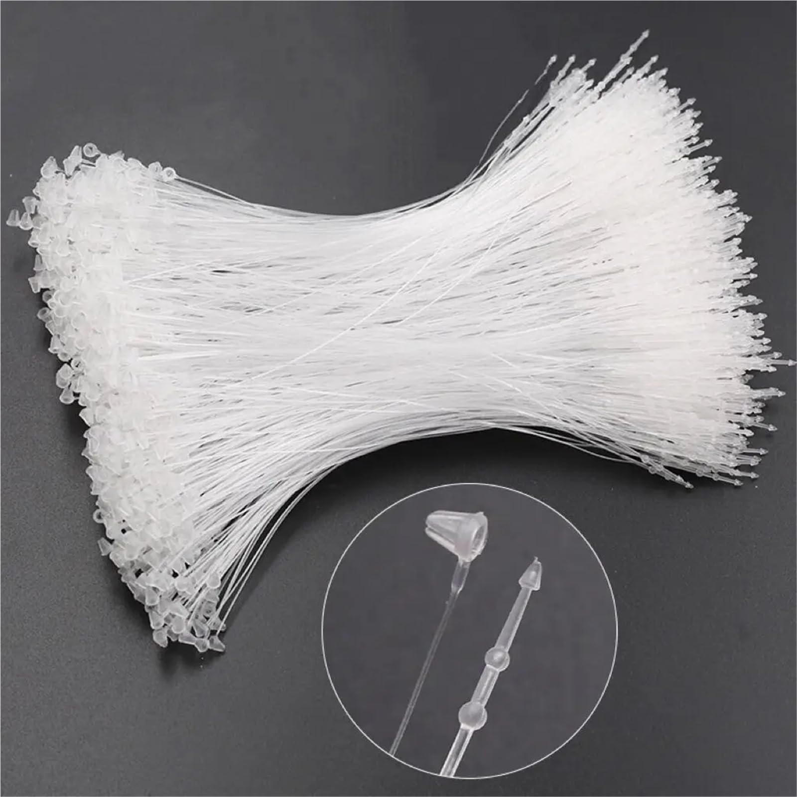 Confezione da 1000 pezzi di chiusure a scatto in plastica per etichette di sicurezza (17,7 cm, trasparenti)