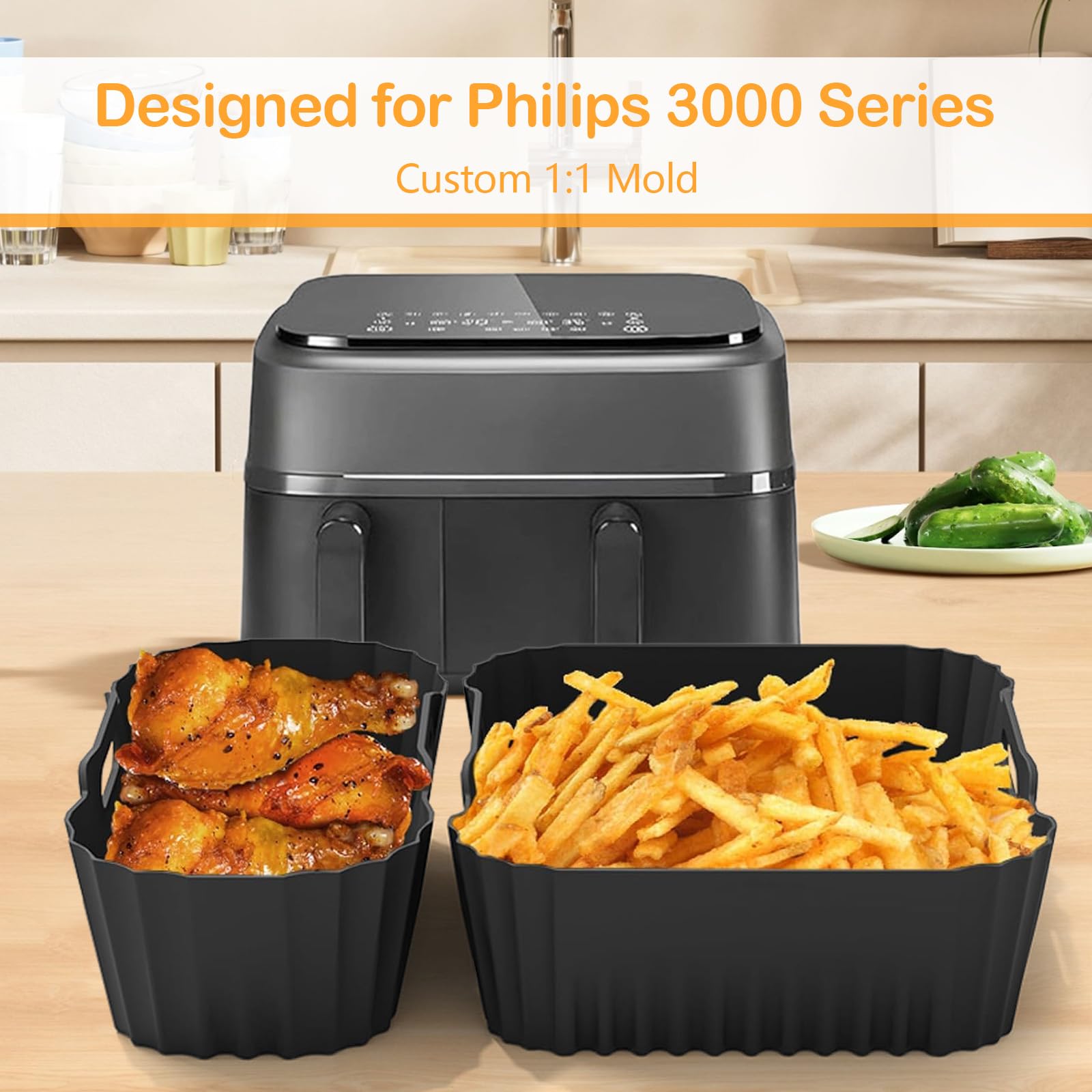 Akcesoria Airfryer do Philips Dual Basket Airfryer 3000 serii NA350, akcesoria do frytkownicy na gorące powietrze, w tym szklany spray olejowy, formy silikonowe, ruszt do grillowania, papier do