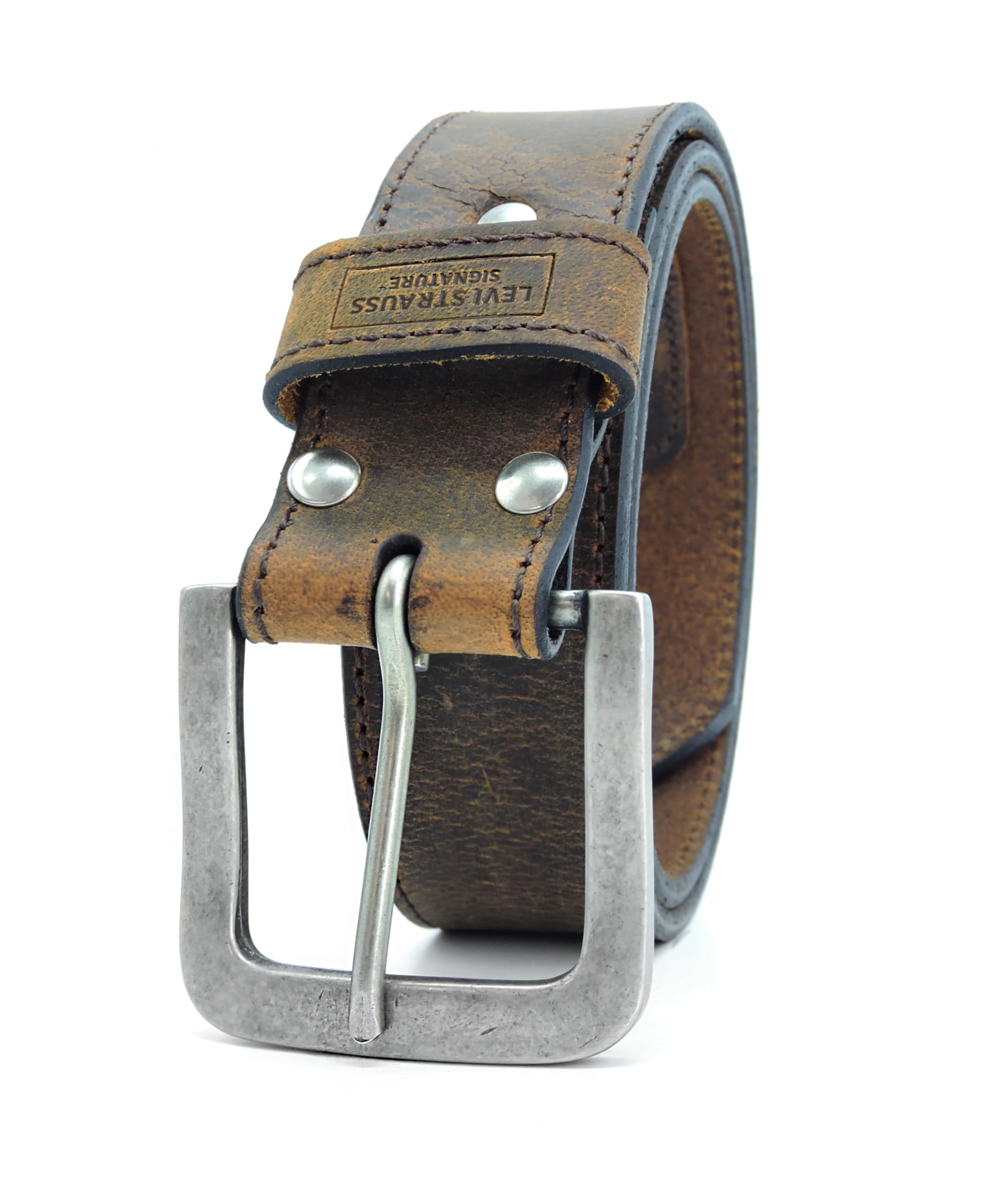 Signature by Levi Strauss & Co. 44 mm Casual Rugged Belt, Brown, 40