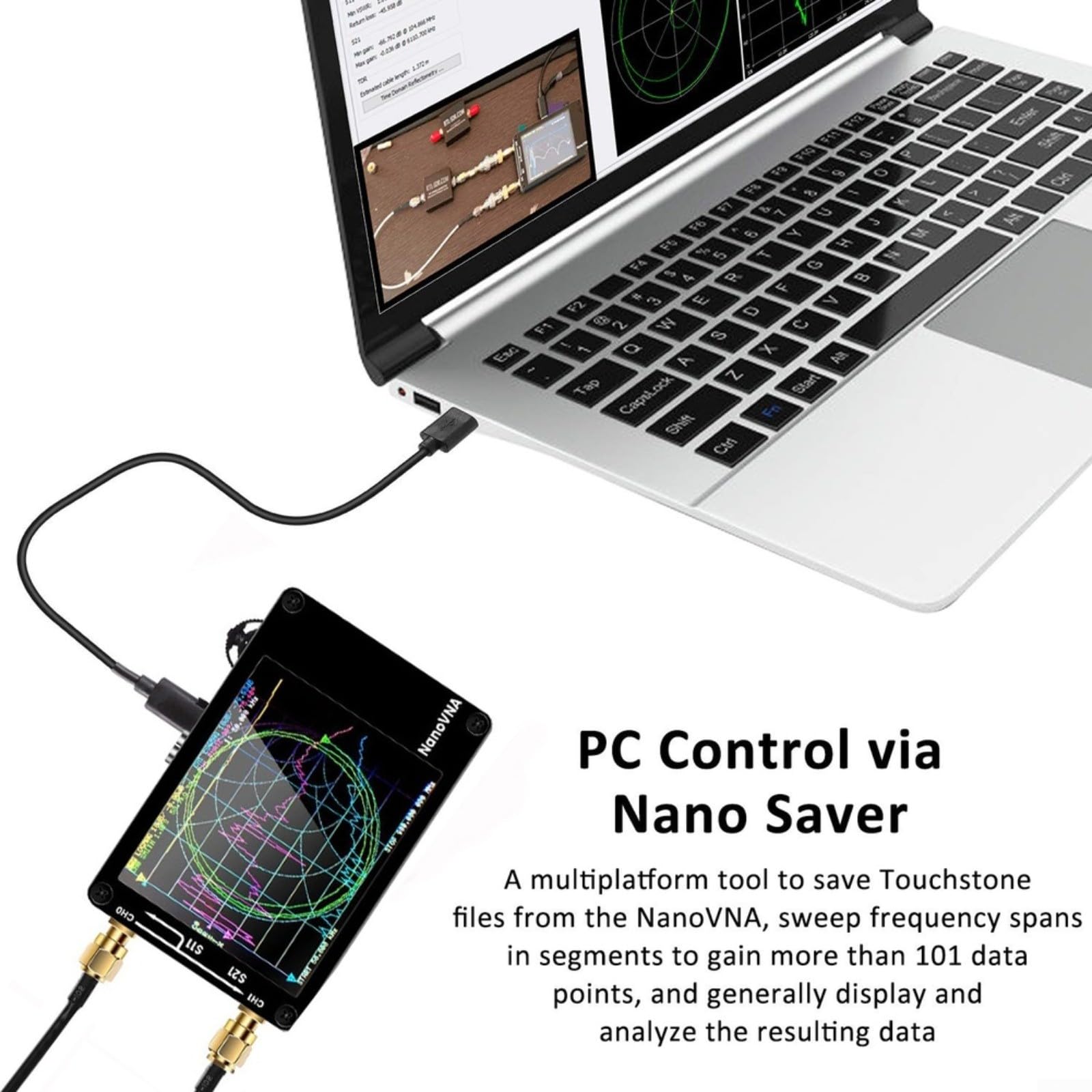 Vektor Netzwerk Antennenanalysator 50KHz-1,5GHz Mit 2,8" Touchscreen Und Für MicroSD-Kartenslot Kompatibel Mit Für NanoVNA-PCB Mit Für SMA-Kalibrierkit