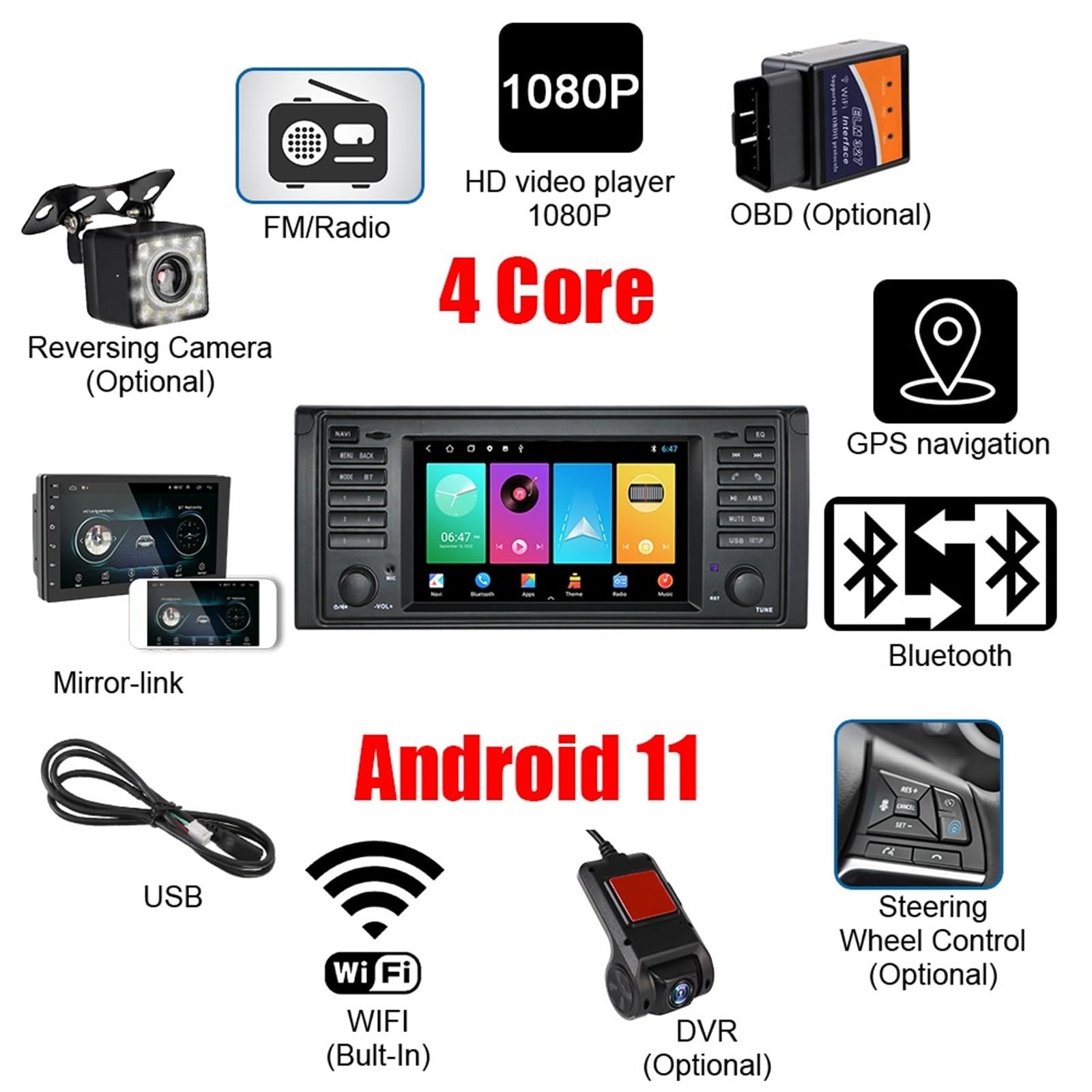 Nawigacja satelitarna Auto Audio Nawigacja GPS Nadawca FM(2G 32G DVR)