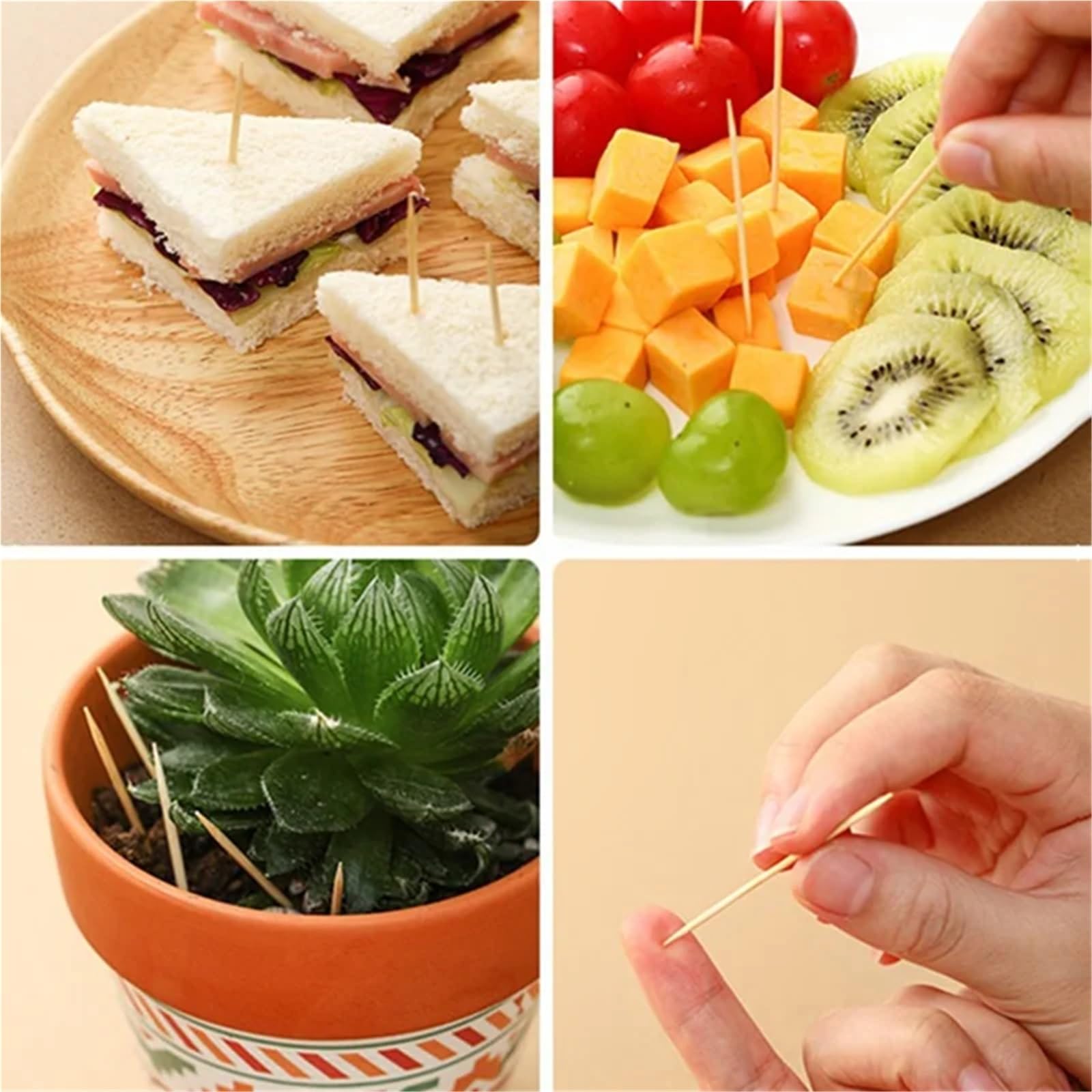 Stuzzicadenti, Stuzzicadenti in Legno 10000 Pezzi a Doppia Testa Torta di bambù Dessert Frutta Strumenti Portatili USA e Getta for la Pulizia dei Denti