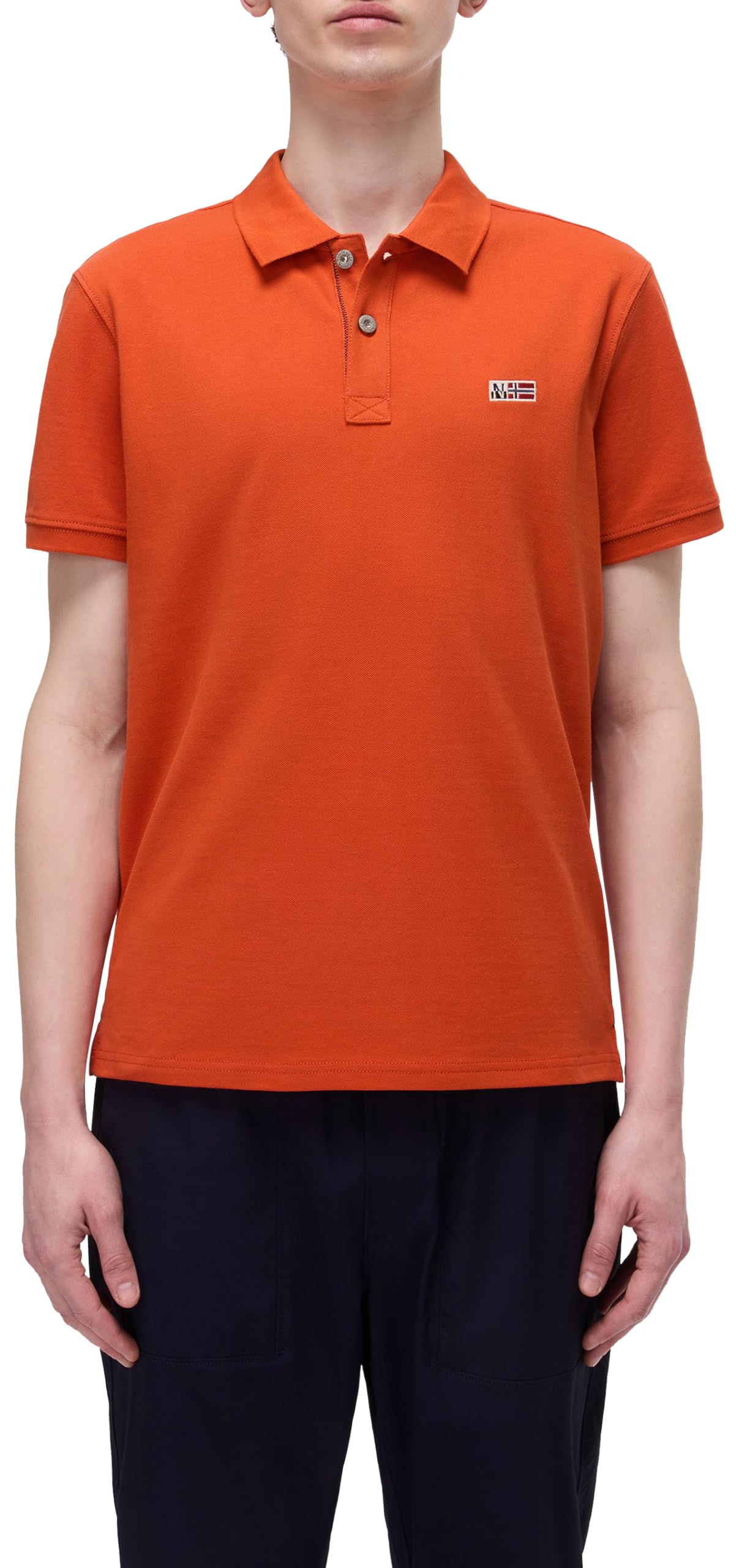 Napapijri Men's Orange Eruggy Short Sleeve Polo Shirt