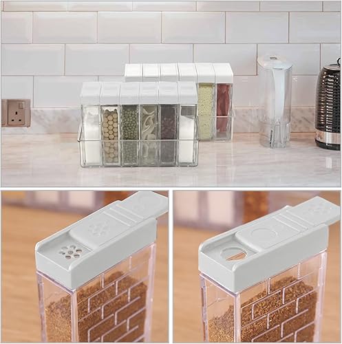 Miniatura 6 de 6 frascos para especias cocteleras, salero y pimentero, dispensador de especias de plástico, salero, caja agitadora de condimentos, juego de