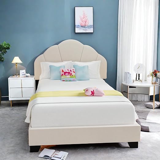 ChicFurnit Bed Frame, Twin Size Bed Frame with Upholstered