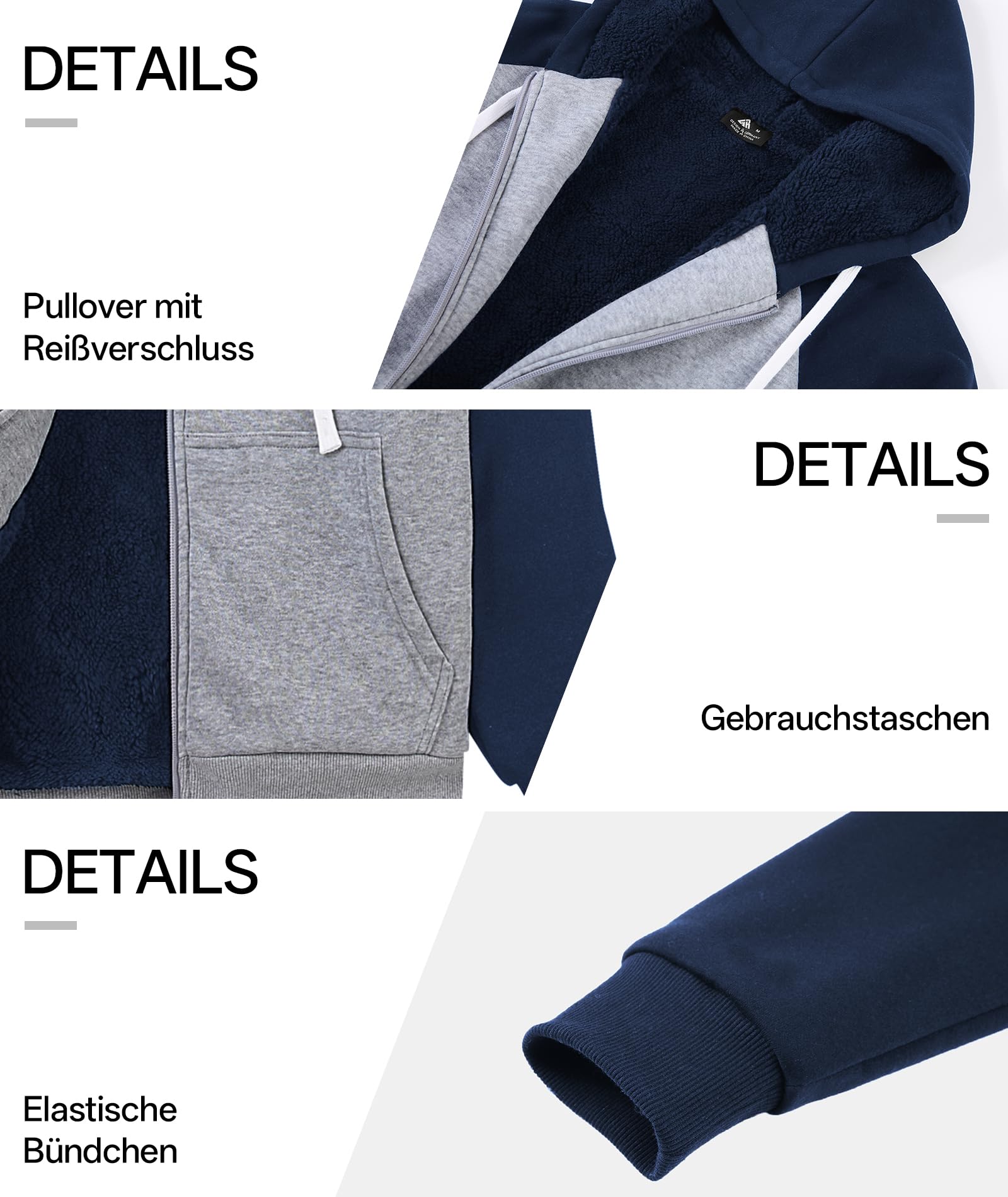 GEEK LIGHTING Felpa Donna con Cappuccio Foderata in Pile Calda Giacca Invernale con Zip Felpa Pile Donna Teddy Hoodie con Cerniera Sweatshirt Inverno Autunno S-2XL