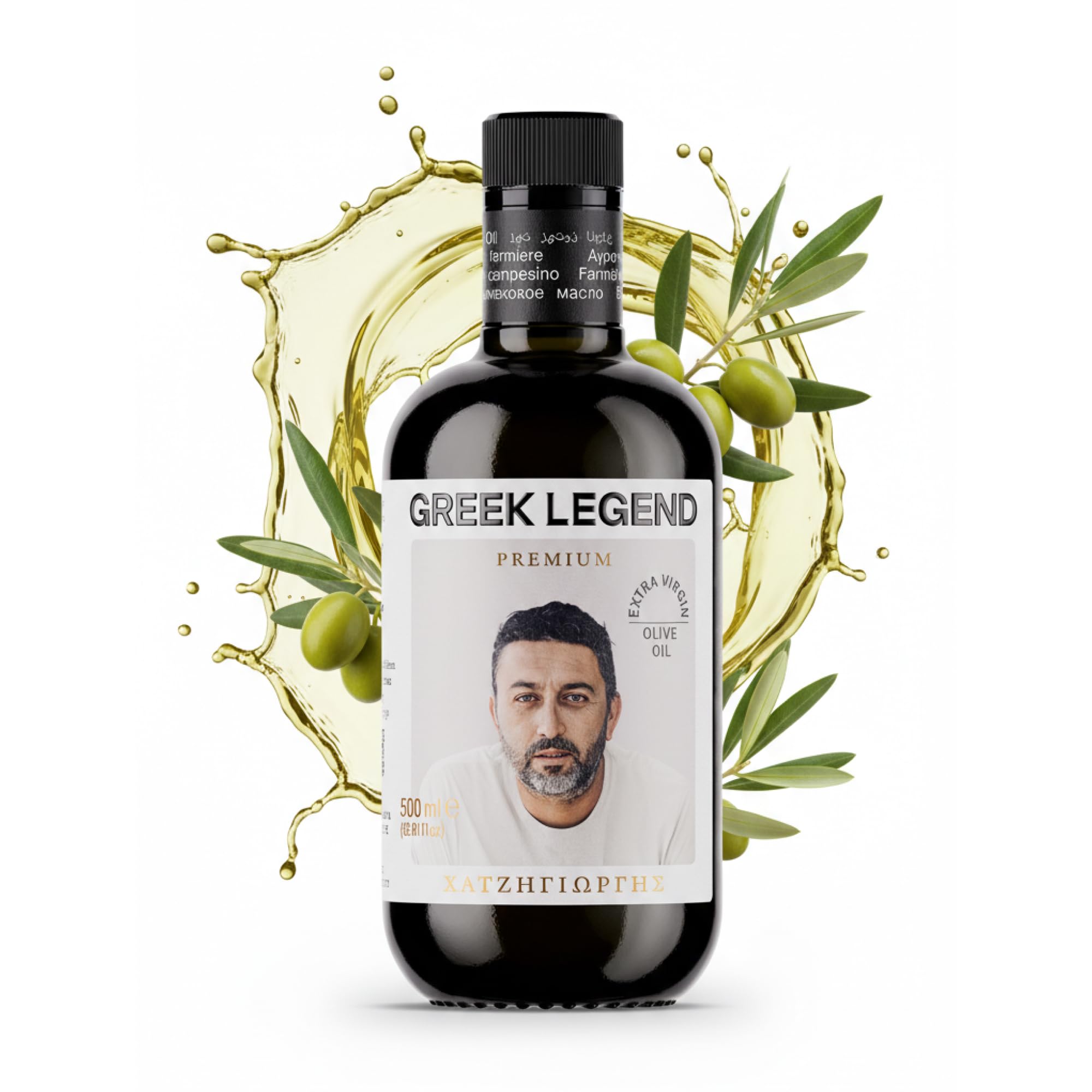 GREEK LEGEND Premium Olivenöl Extra Nativ aus Kreta - Olive Oil Extra Virgin - Griechisches Olivenöl, 100% Kaltgepresst, Ungefiltert, Reich an Polyphenolen, 500 ml Glasflasche