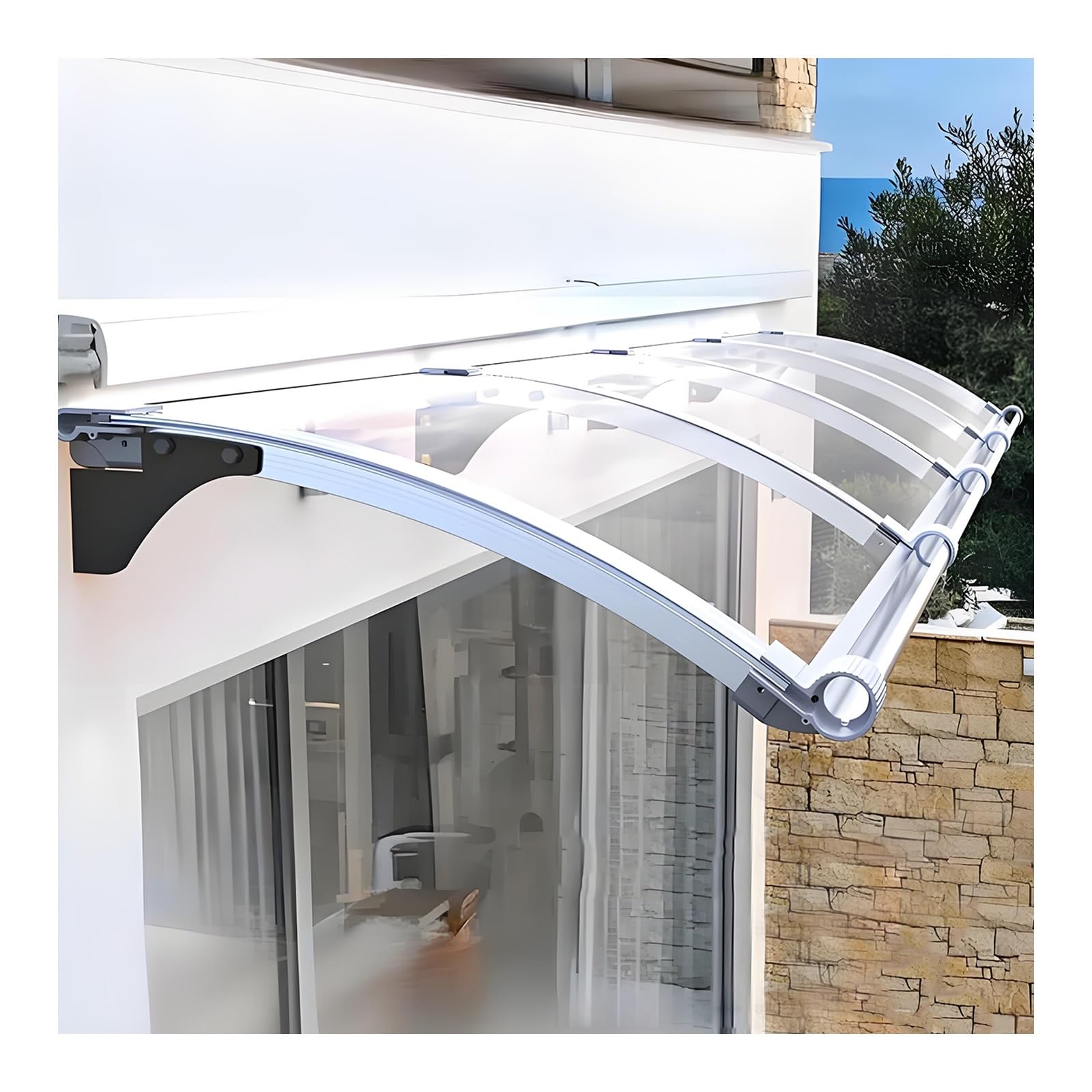 GJZQDKX 2.5mm Canopy Awning for Doors Large Sink Door Cover Rain Protection Porch Entry Shade 45x300cm (17.7x118in) - Weather Resistant Outdoor Shelter